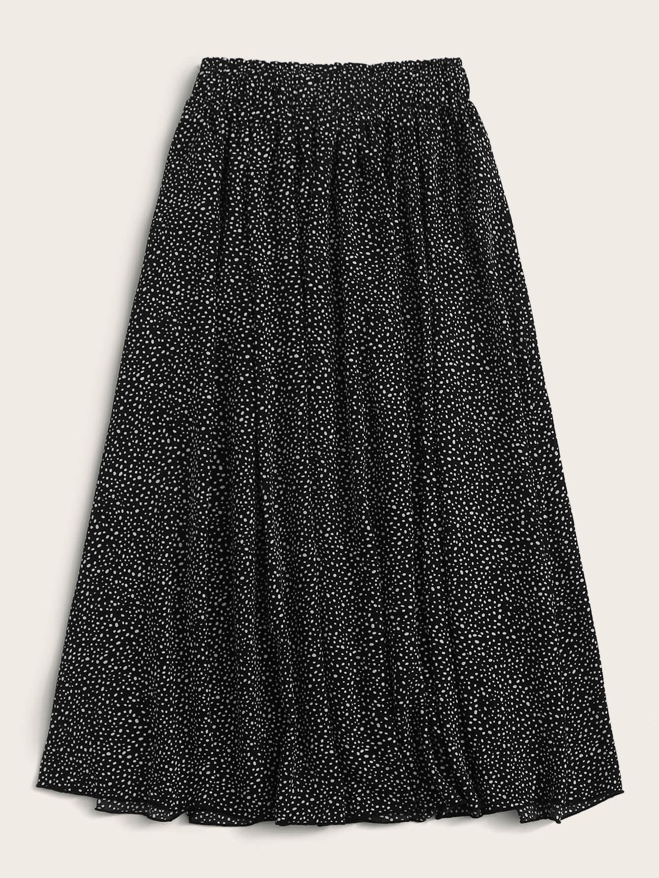 Dalmatian Print Flared Skirt