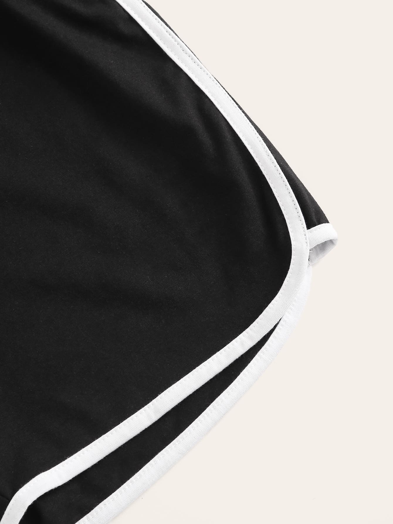Plus Contrast Binding Tie Front Track Shorts