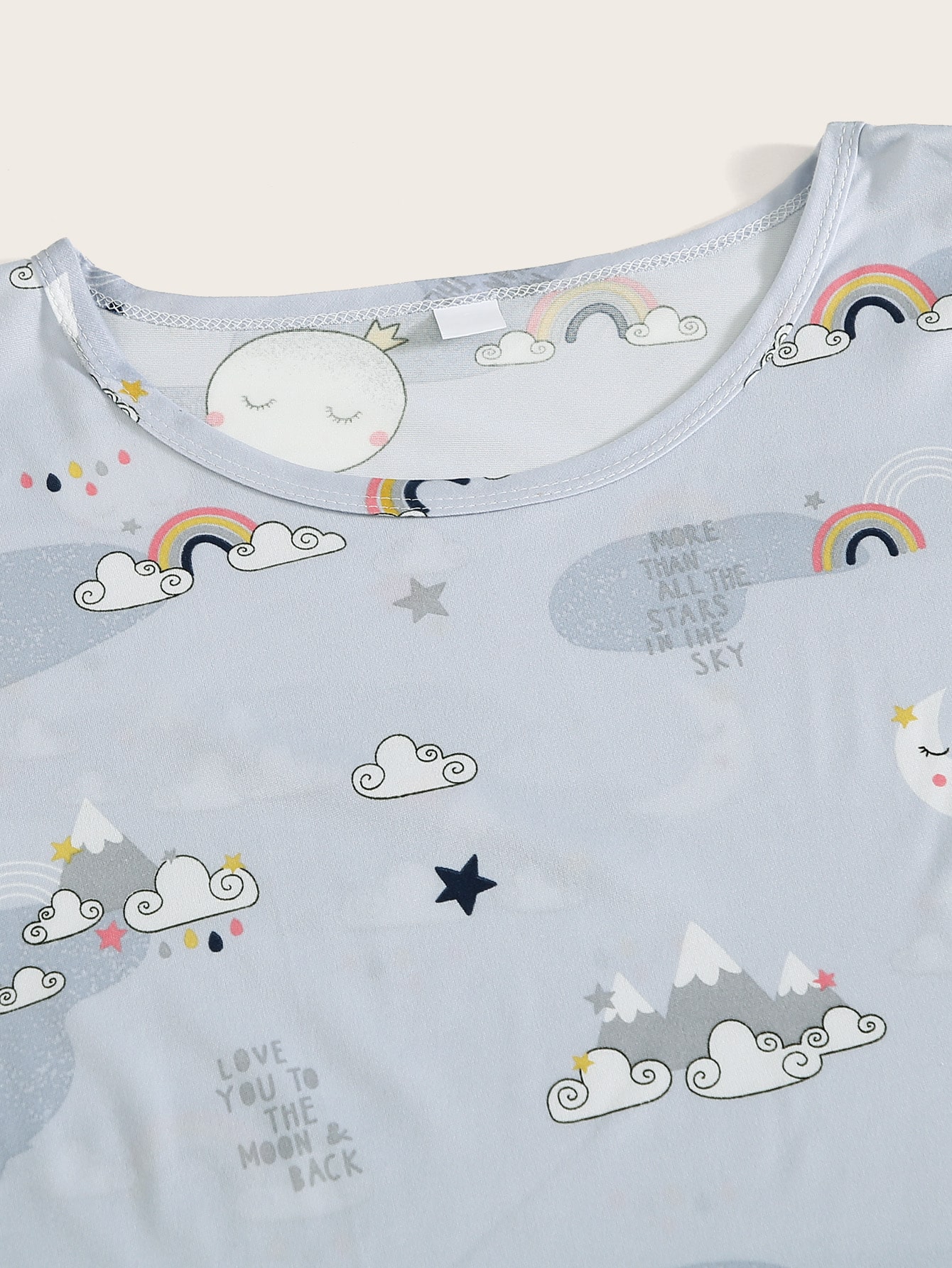 Cartoon Graphic Eye Cover Pajama Set