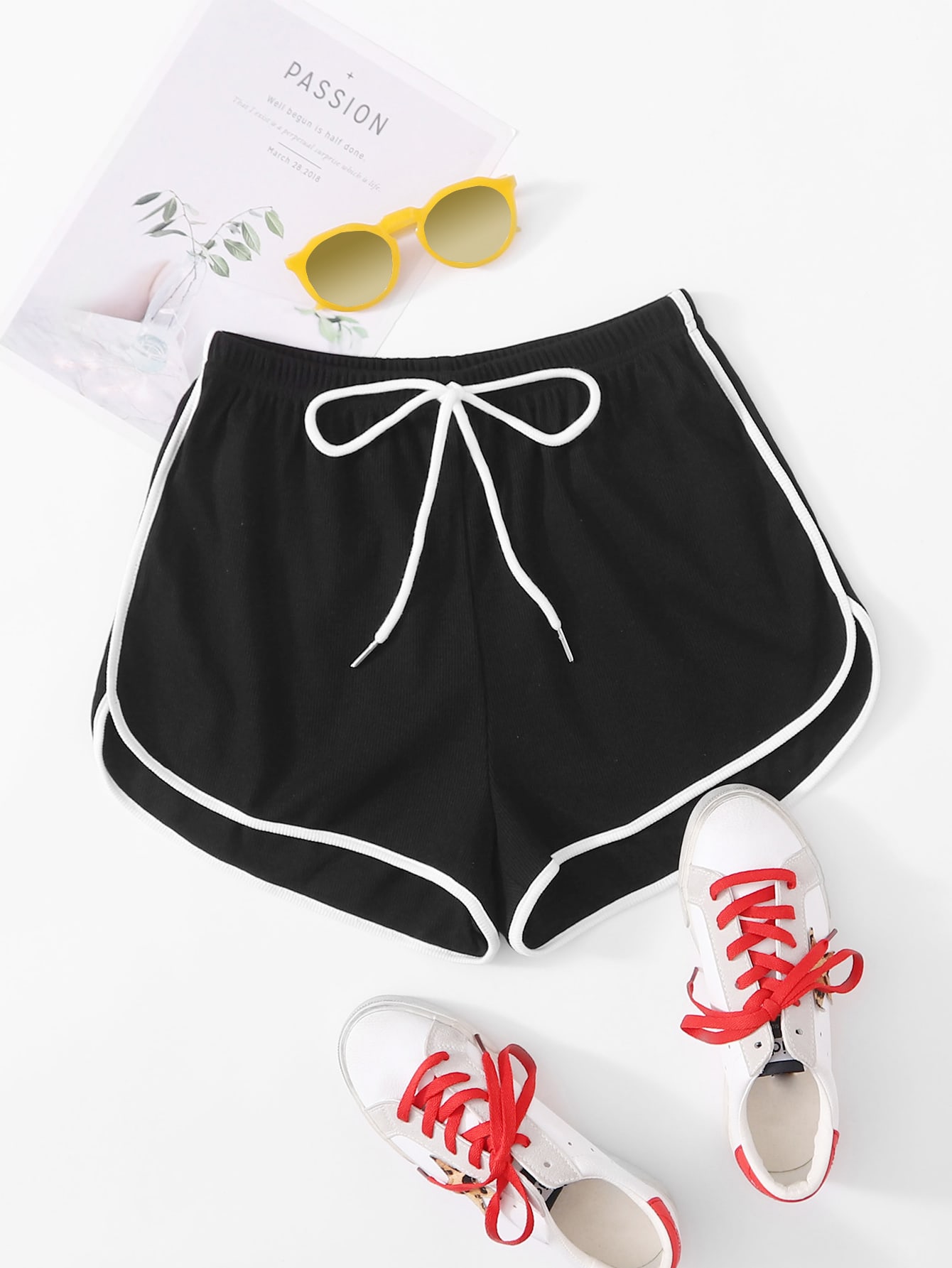 Drawstring Waist Dolphin Shorts