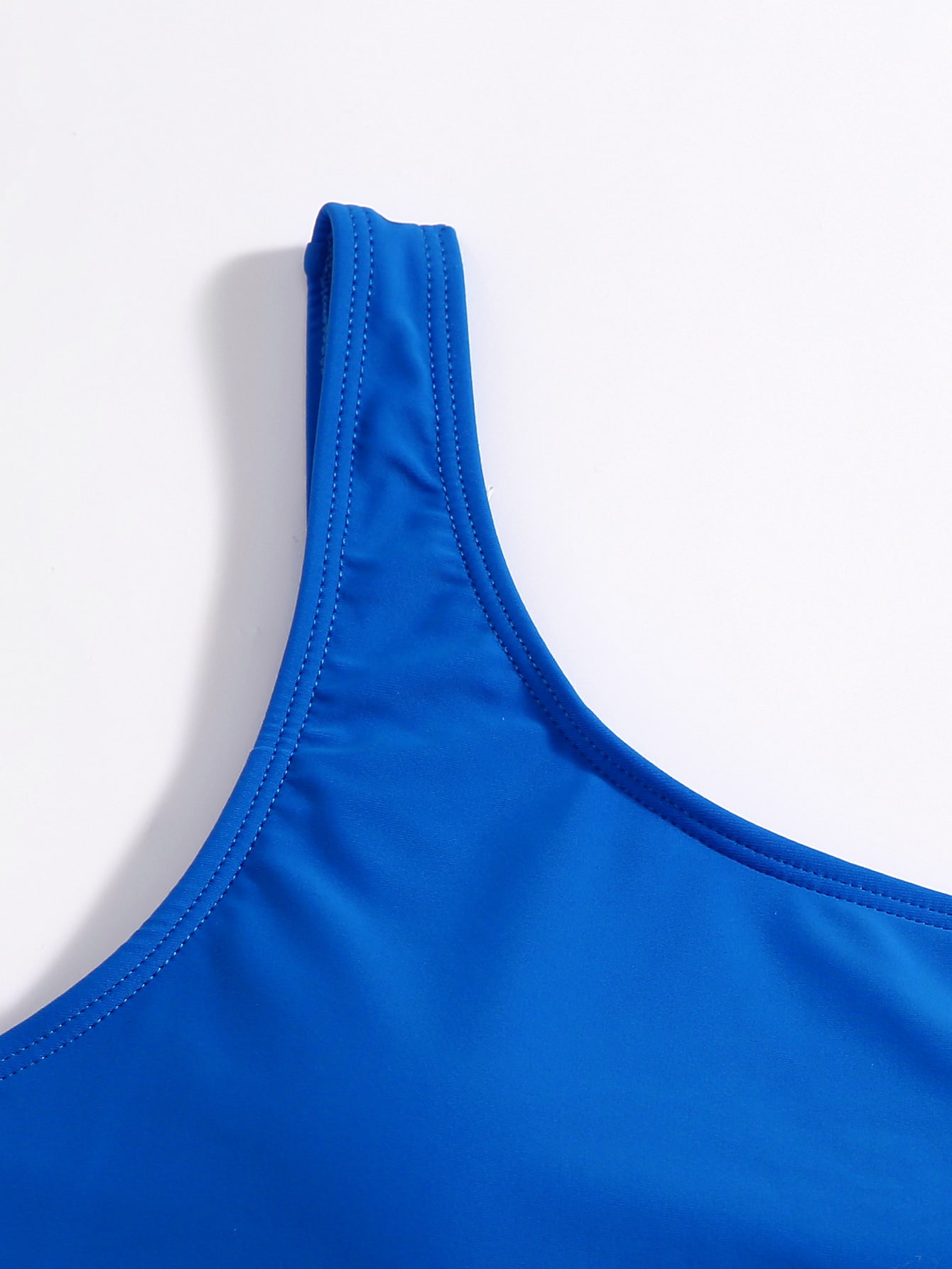 Solid One Shoulder Bikini Set For Summer Beach Vocation