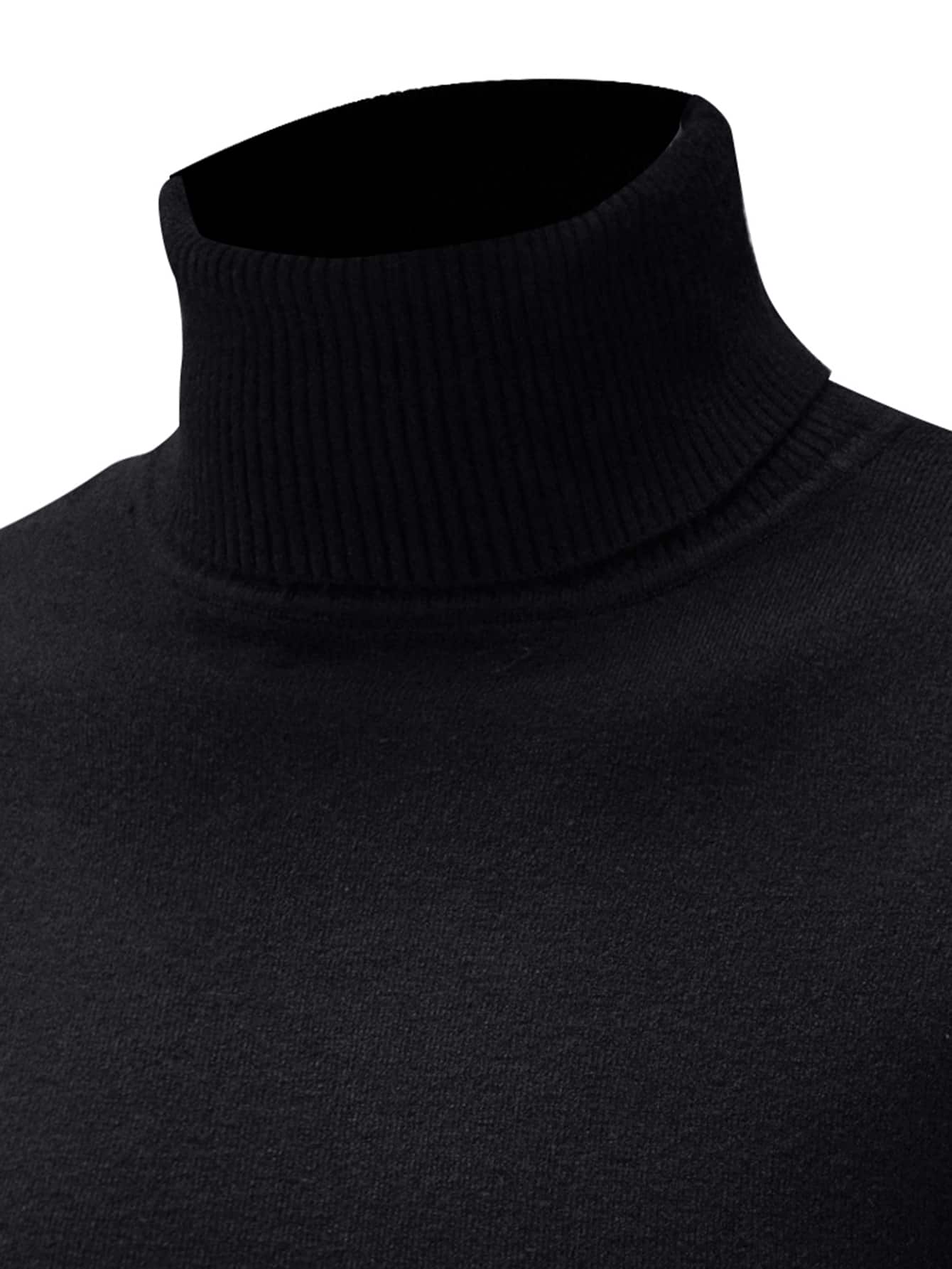 Manfinity RivetRise Guys Turtle Neck Ribbed Knit Sweater