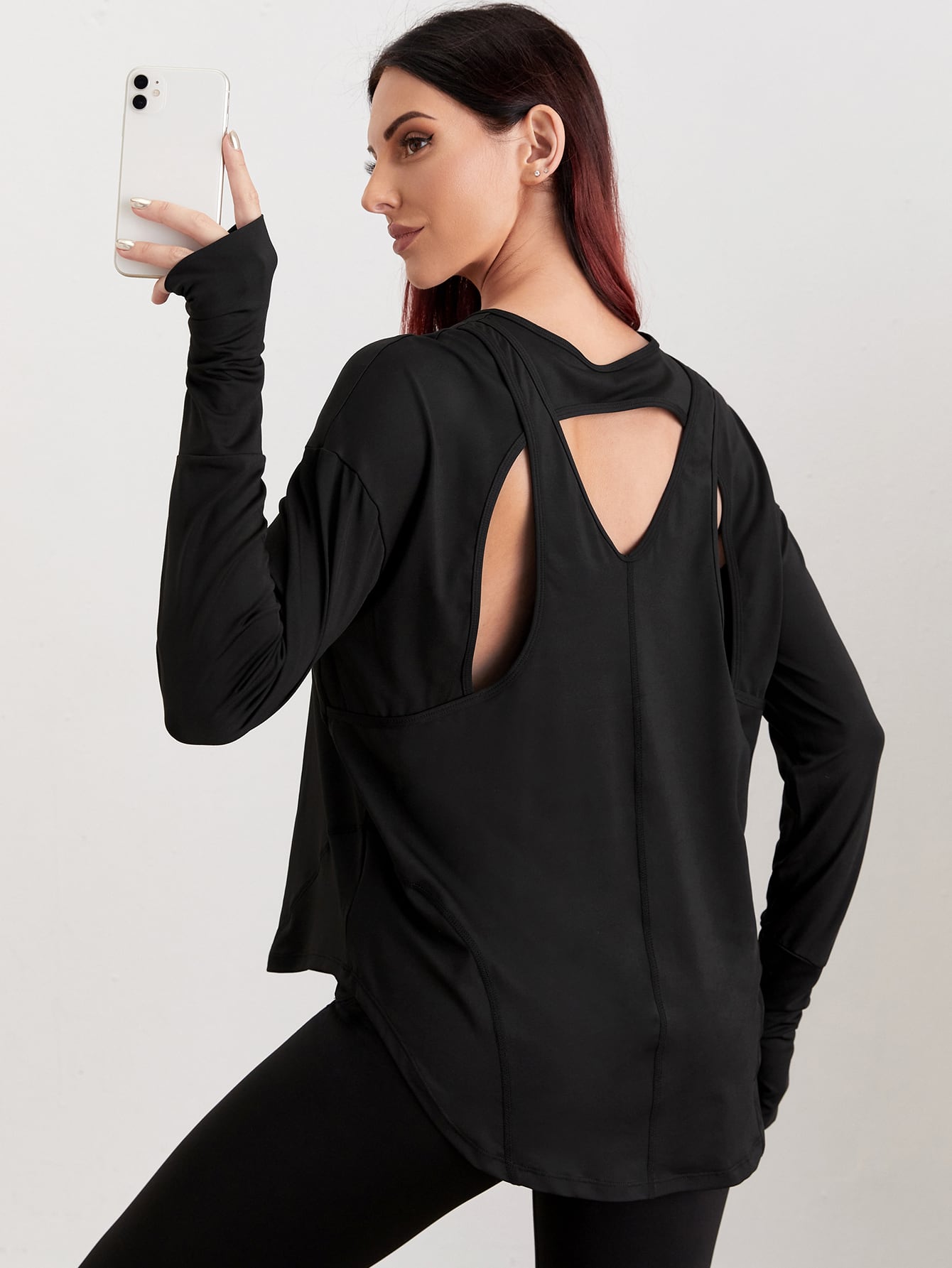 Cut Out Seam Breathable Sports Tee