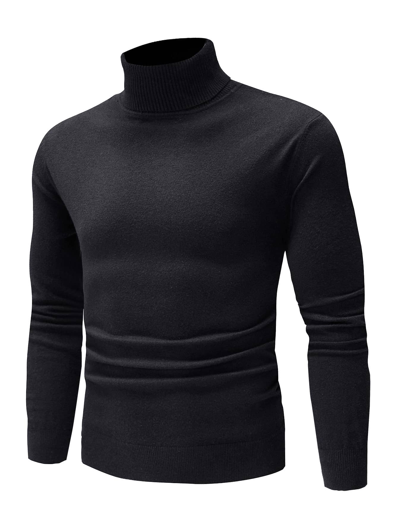 Manfinity RivetRise Guys Turtle Neck Ribbed Knit Sweater