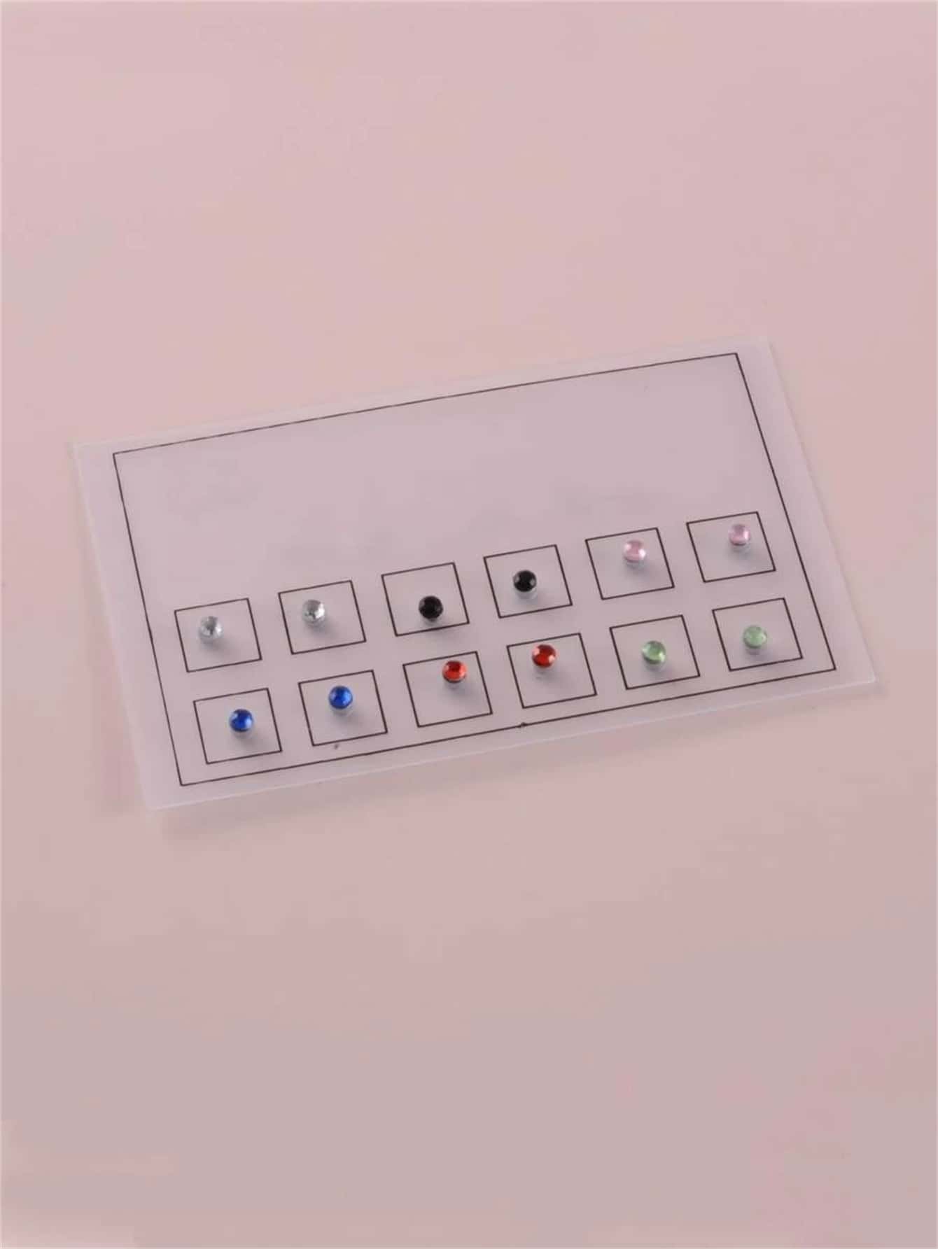 12pcs Colored Ball Shaped Nose Rings