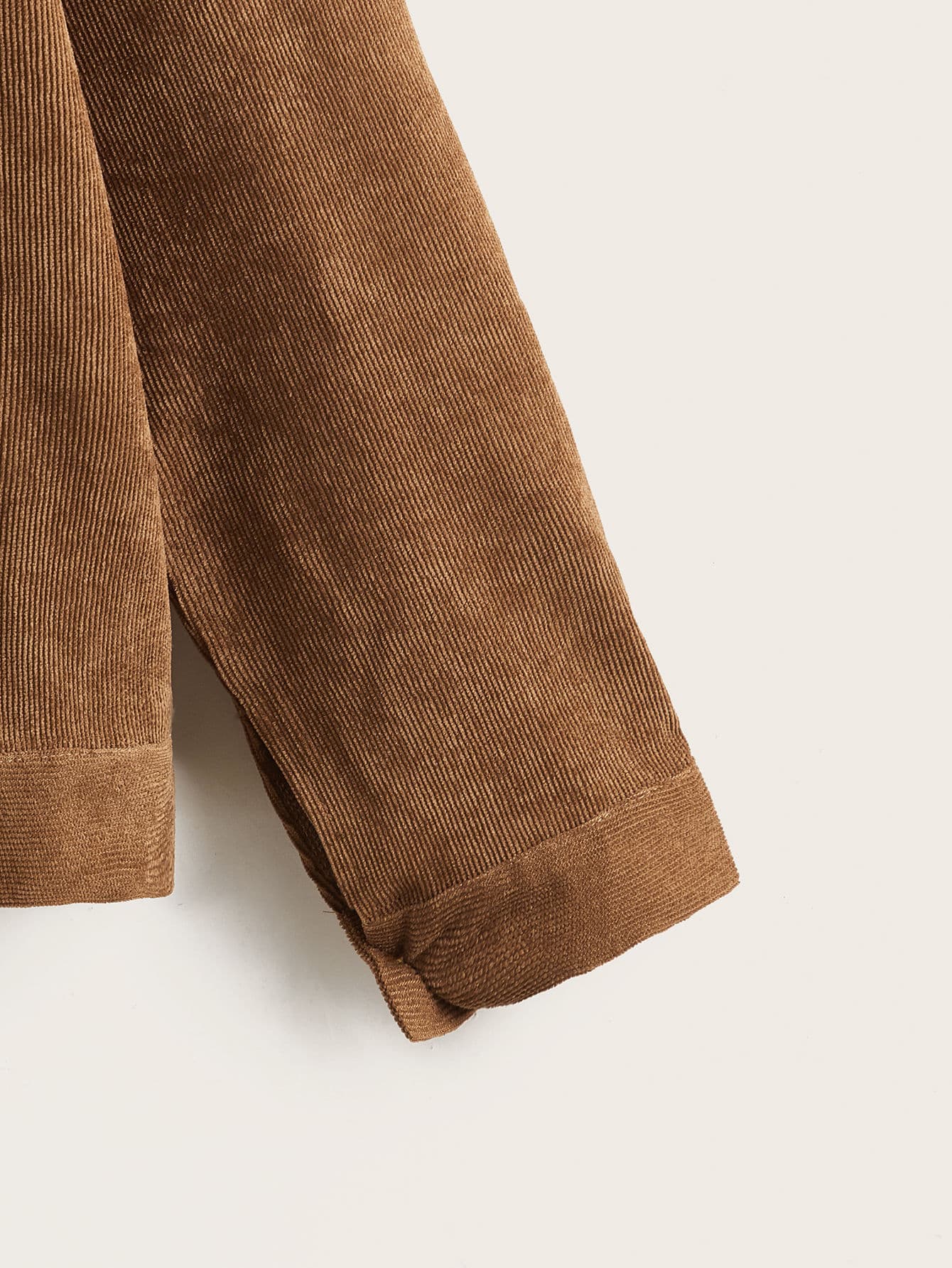 Corduroy Colorblock Button Front Overshirt