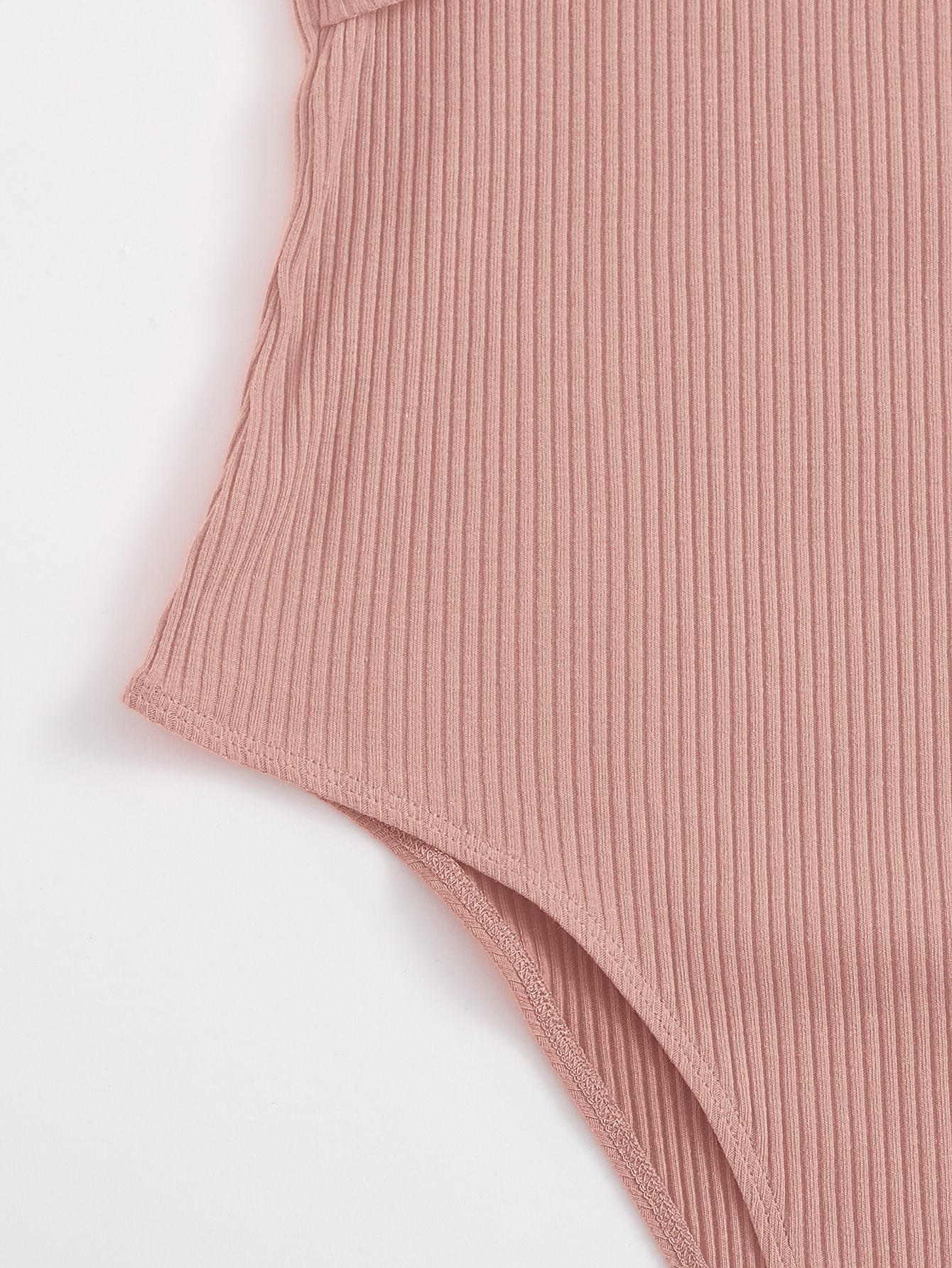 Twist Front Rib-knit Slip Bodysuit