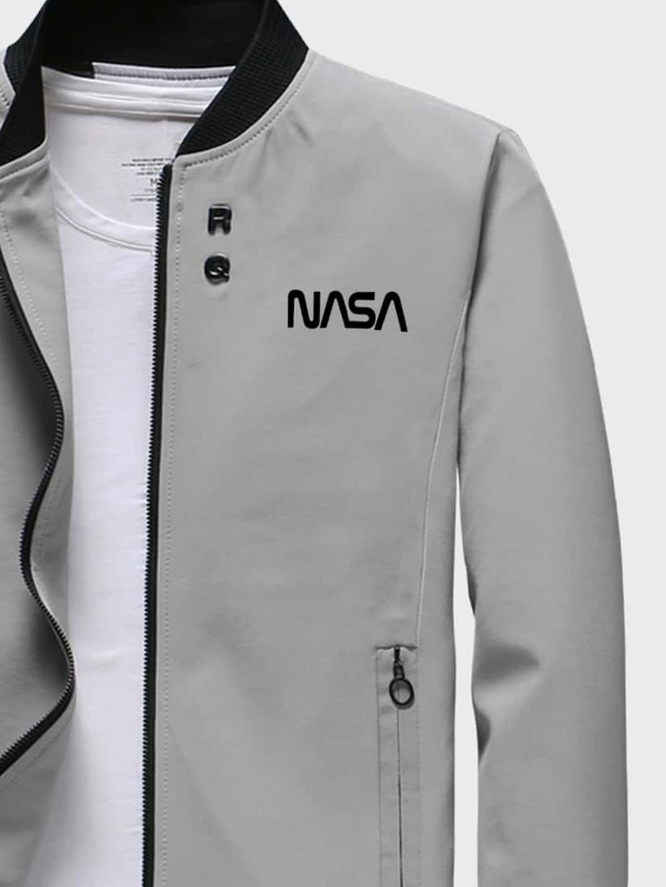 Guys Letter Graphic Bomber Jacket Without Tee