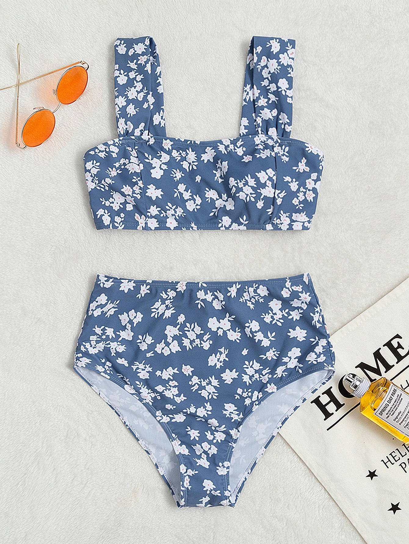 Summer Beach Floral High Waisted Bikini