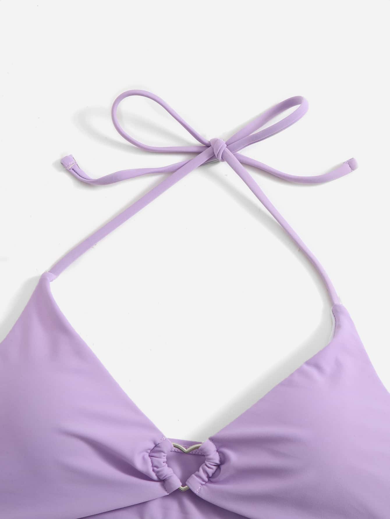 Summer Beach Romwe X Gabiciamp Bikini Set Heart Ring Triangle Bra & Thong Bottom 2 Piece Bathing Suit