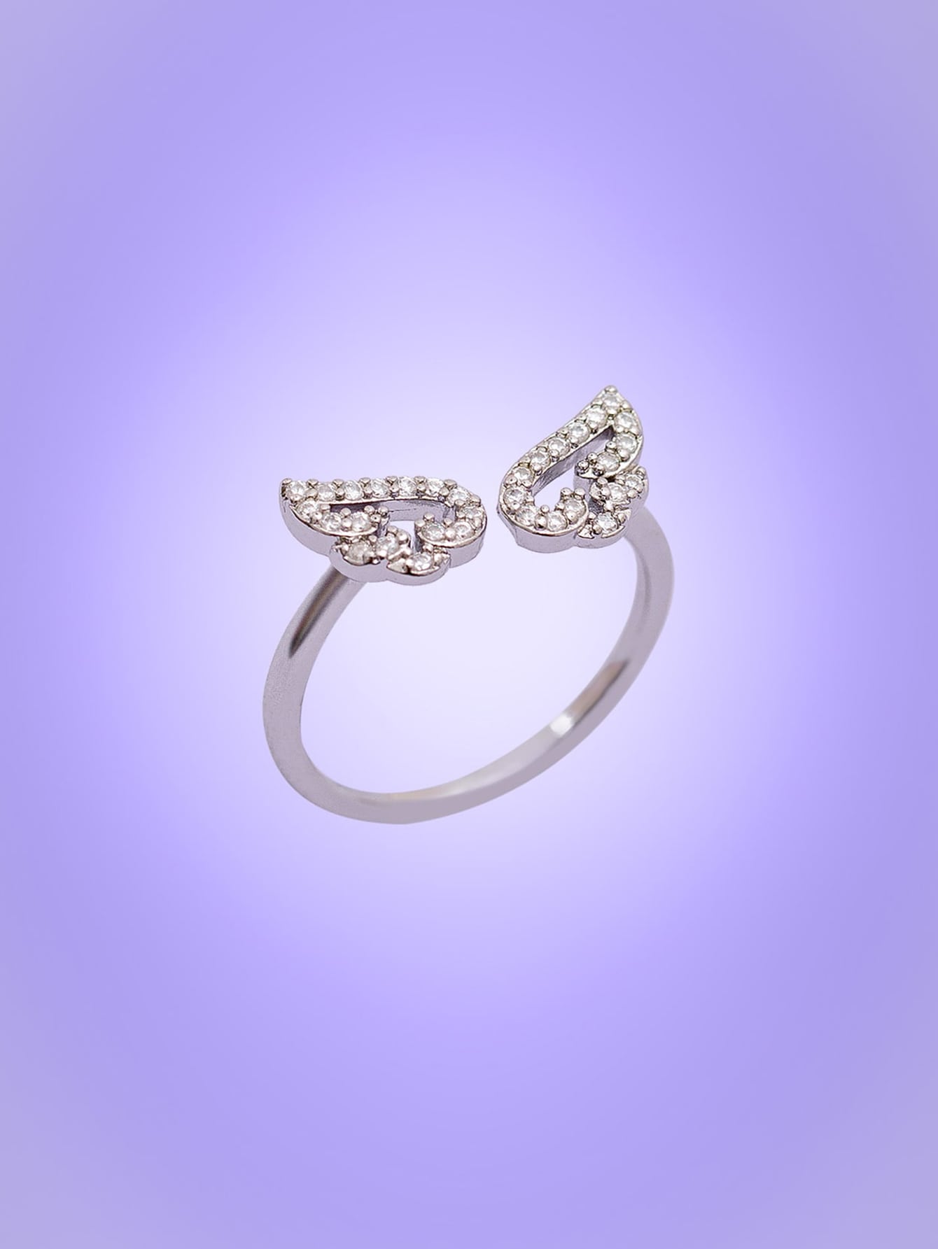 Wing Decor Cuff Ring