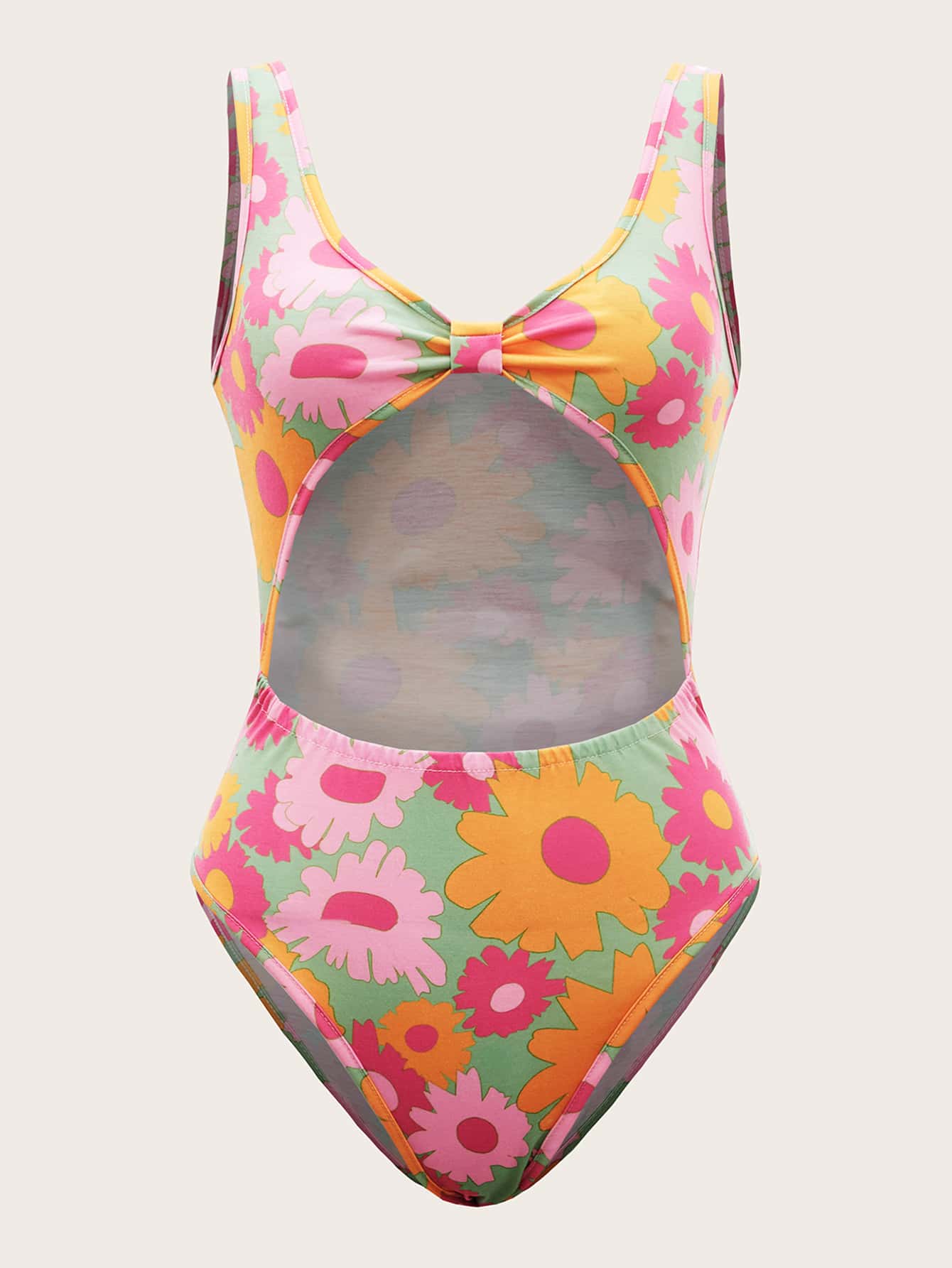 Floral Print Cut Out Bodysuit