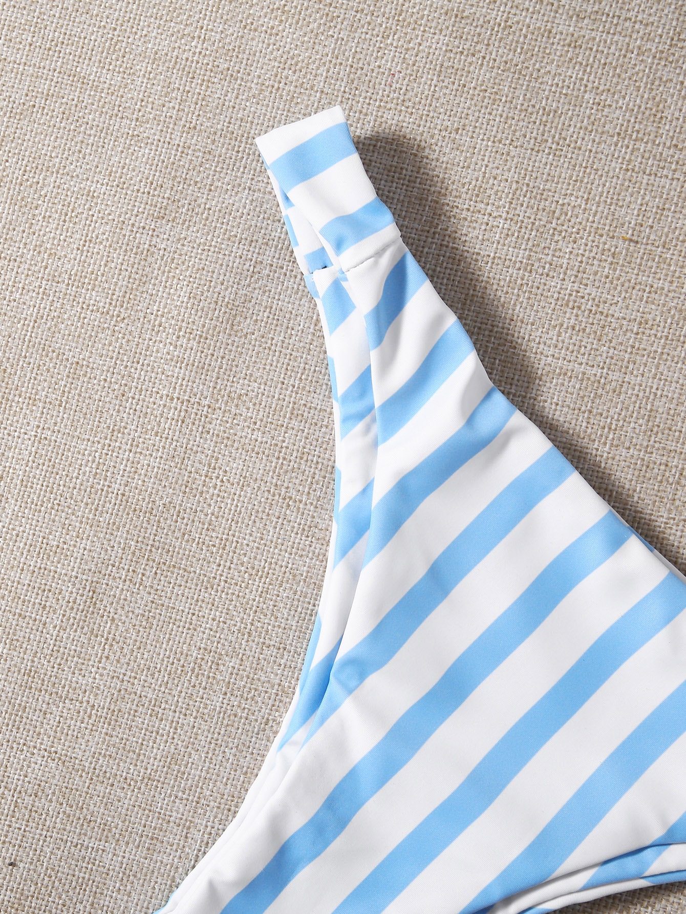 Summer Beach Striped Triangle Bikini Set & Mesh Shorts