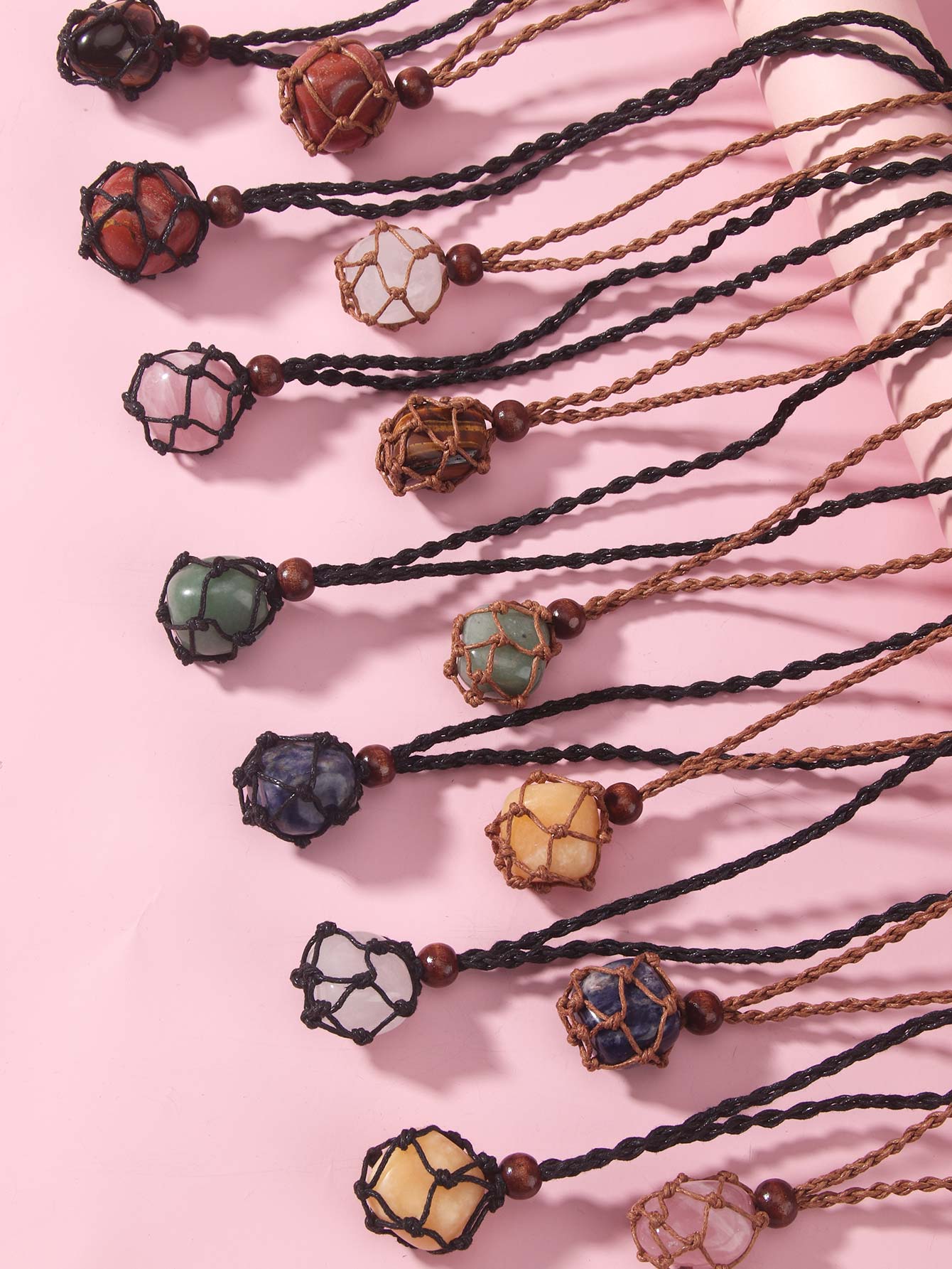 Fairycore 1pc Random Stone Pendant Necklace