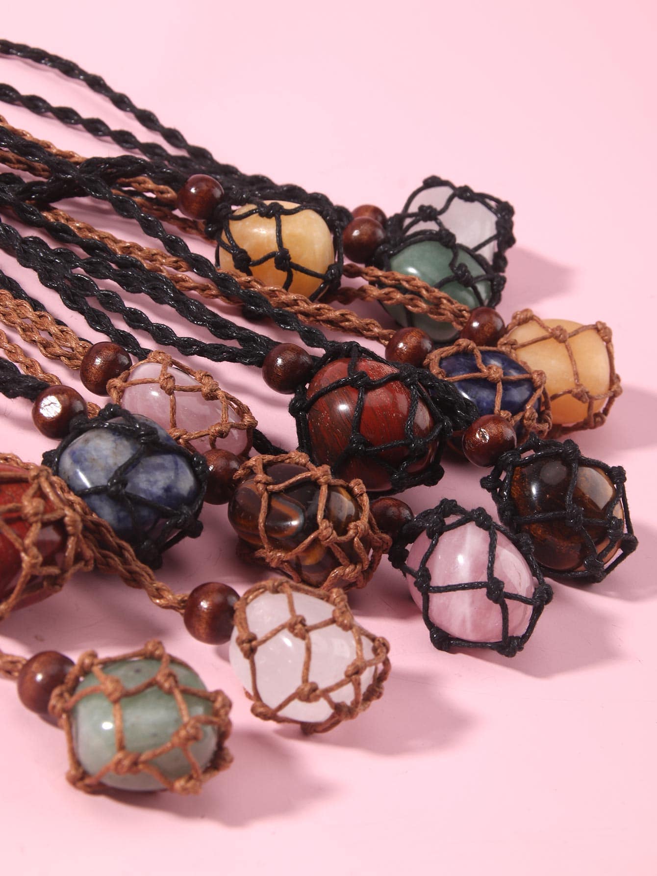 Fairycore 1pc Random Stone Pendant Necklace