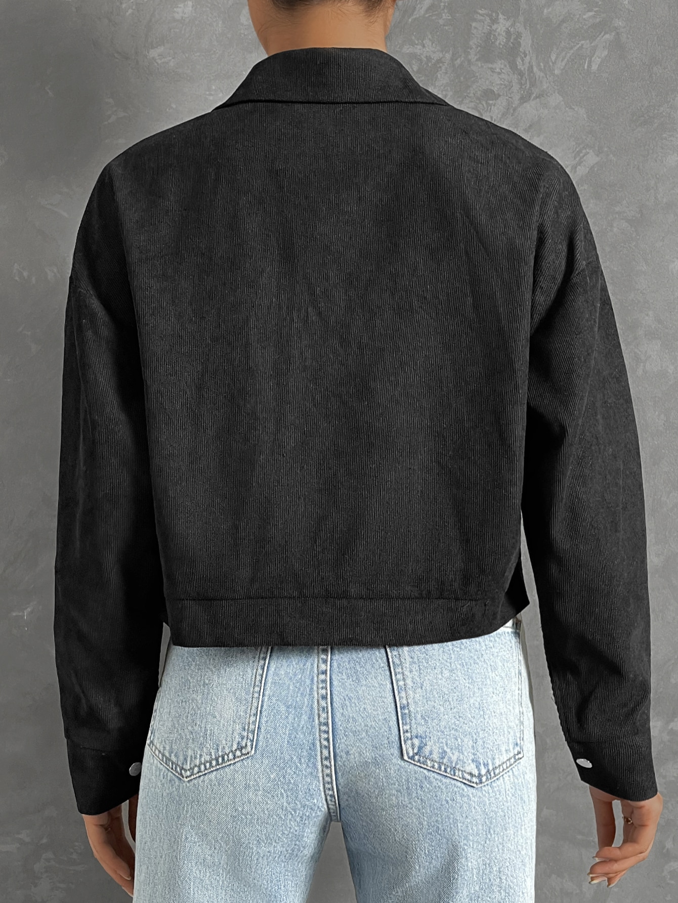 Rhinestone Fringe Trim Crop Jacket