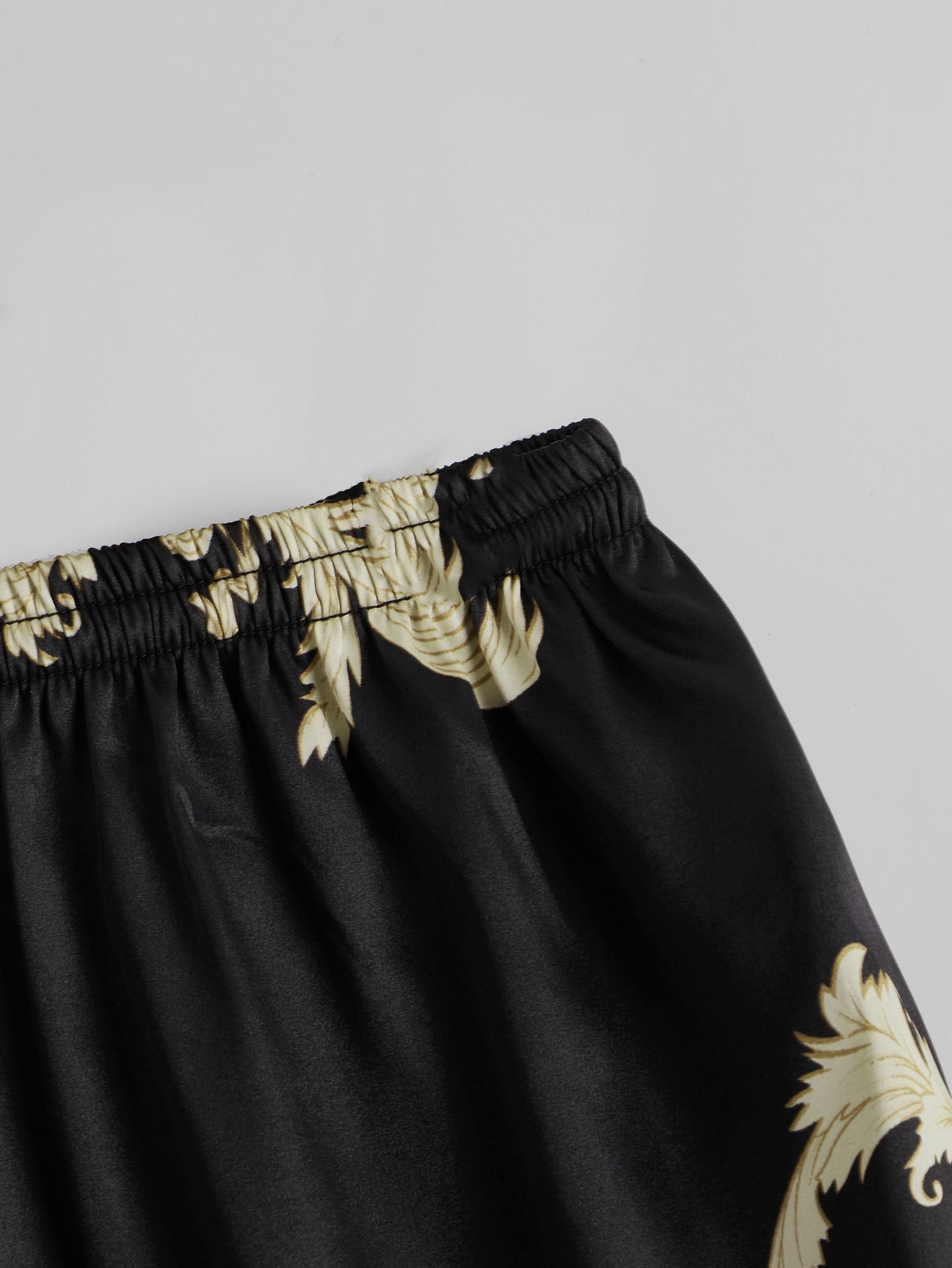 Guys Dragon Print Satin Pajama Shorts