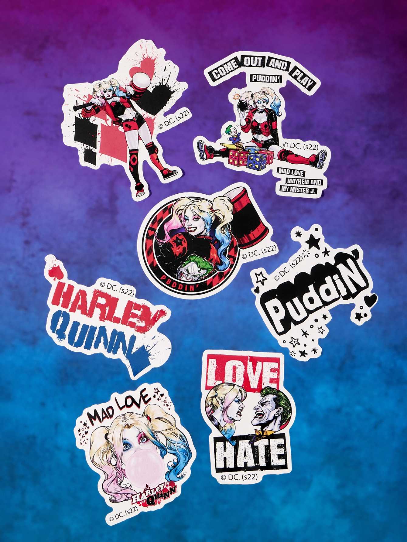 Harley Quinn | ROMWE 6pcs Letter & Cartoon Figure Graphic Wall Sticker, School