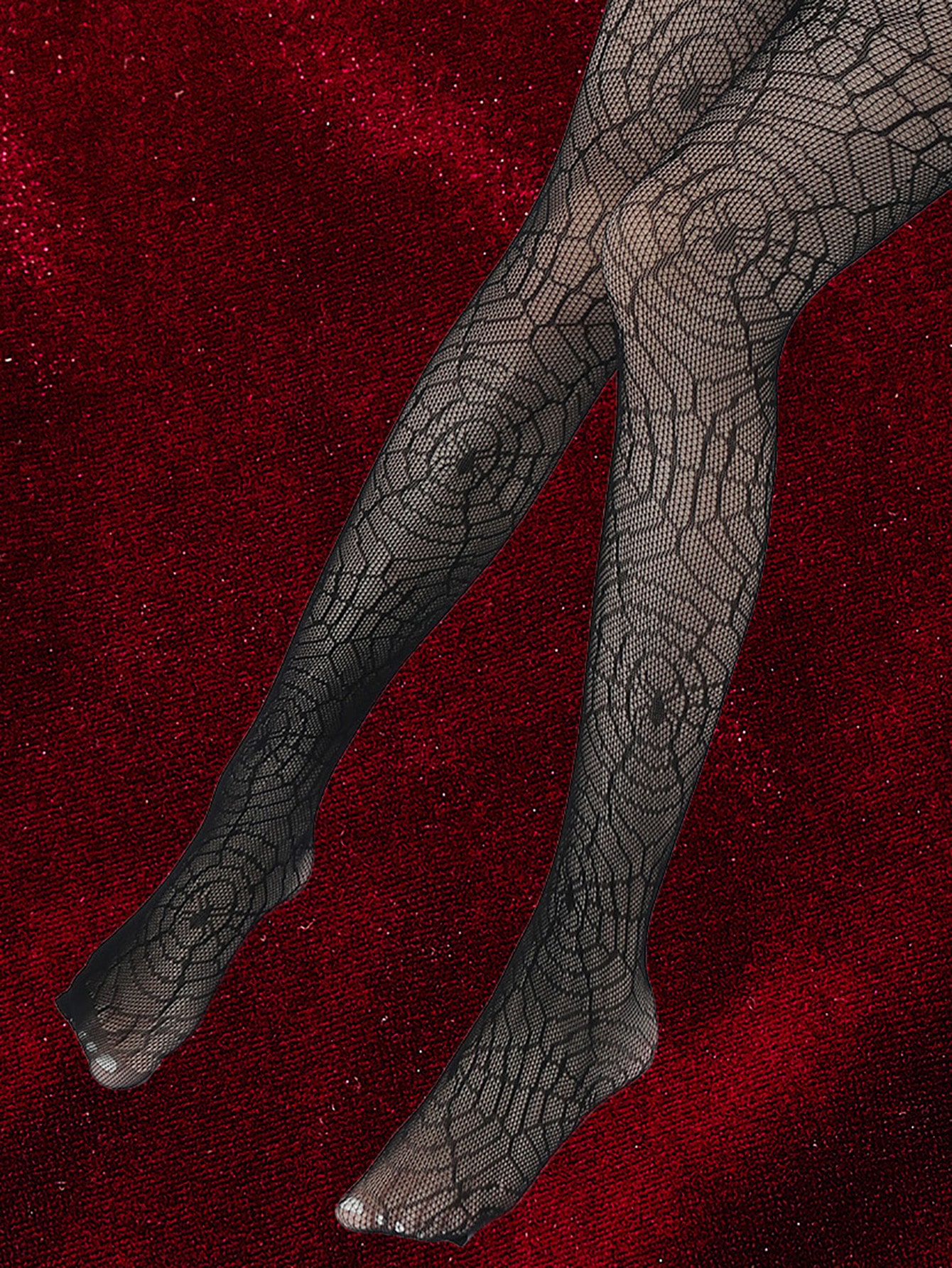 Goth Spider Web Pattern Fishnet Tights