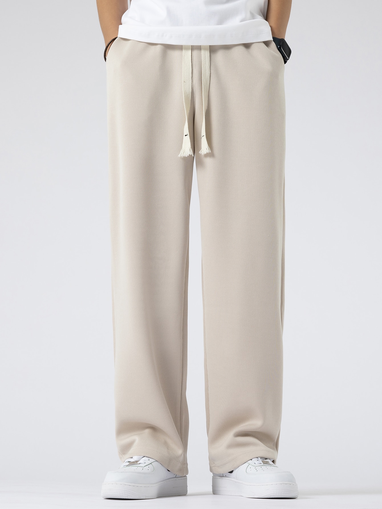 Guys Drawstring Waist Straight Leg Pants