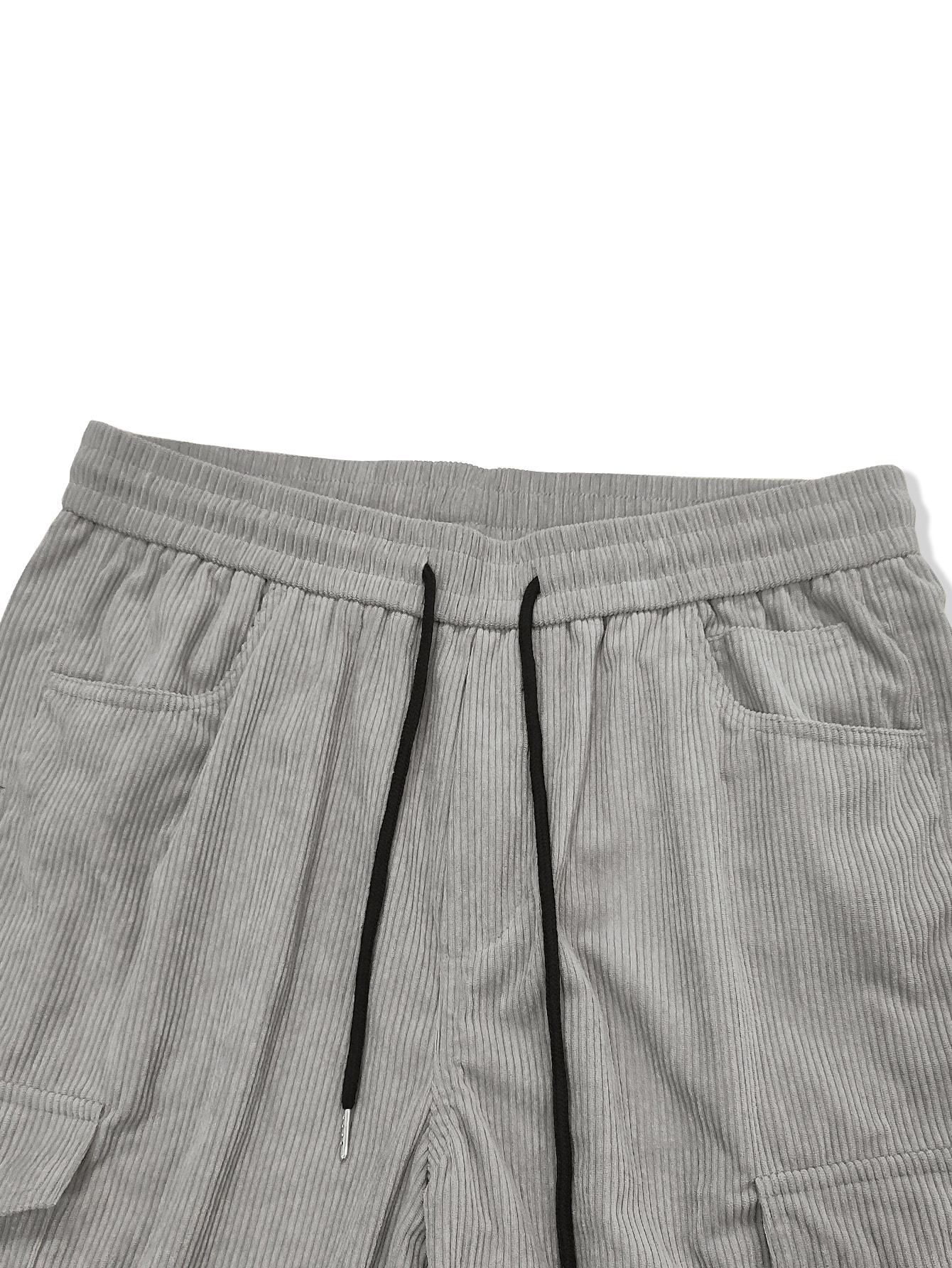 Guys Flap Pocket Side Drawstring Waist Corduroy Pants