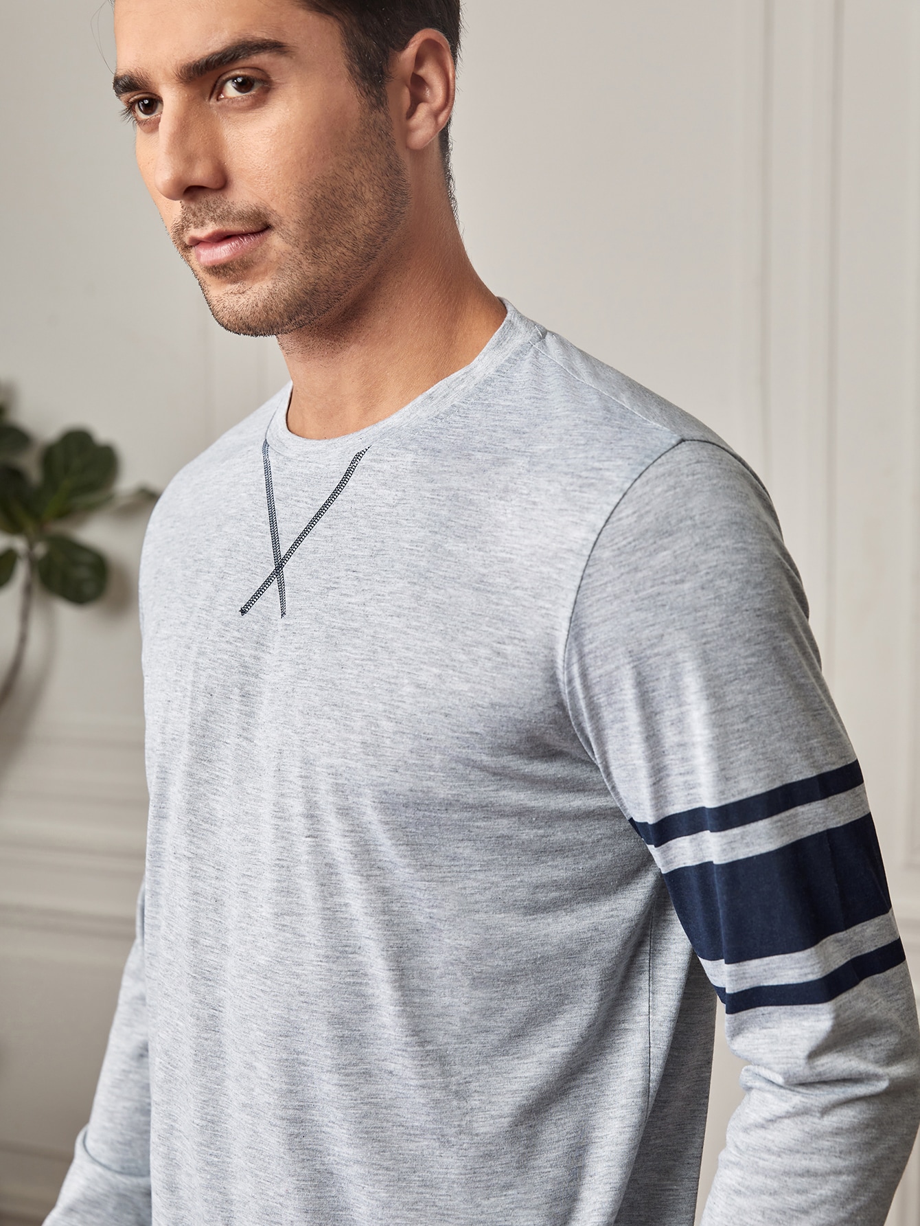 Guys Striped Print PJ Set
