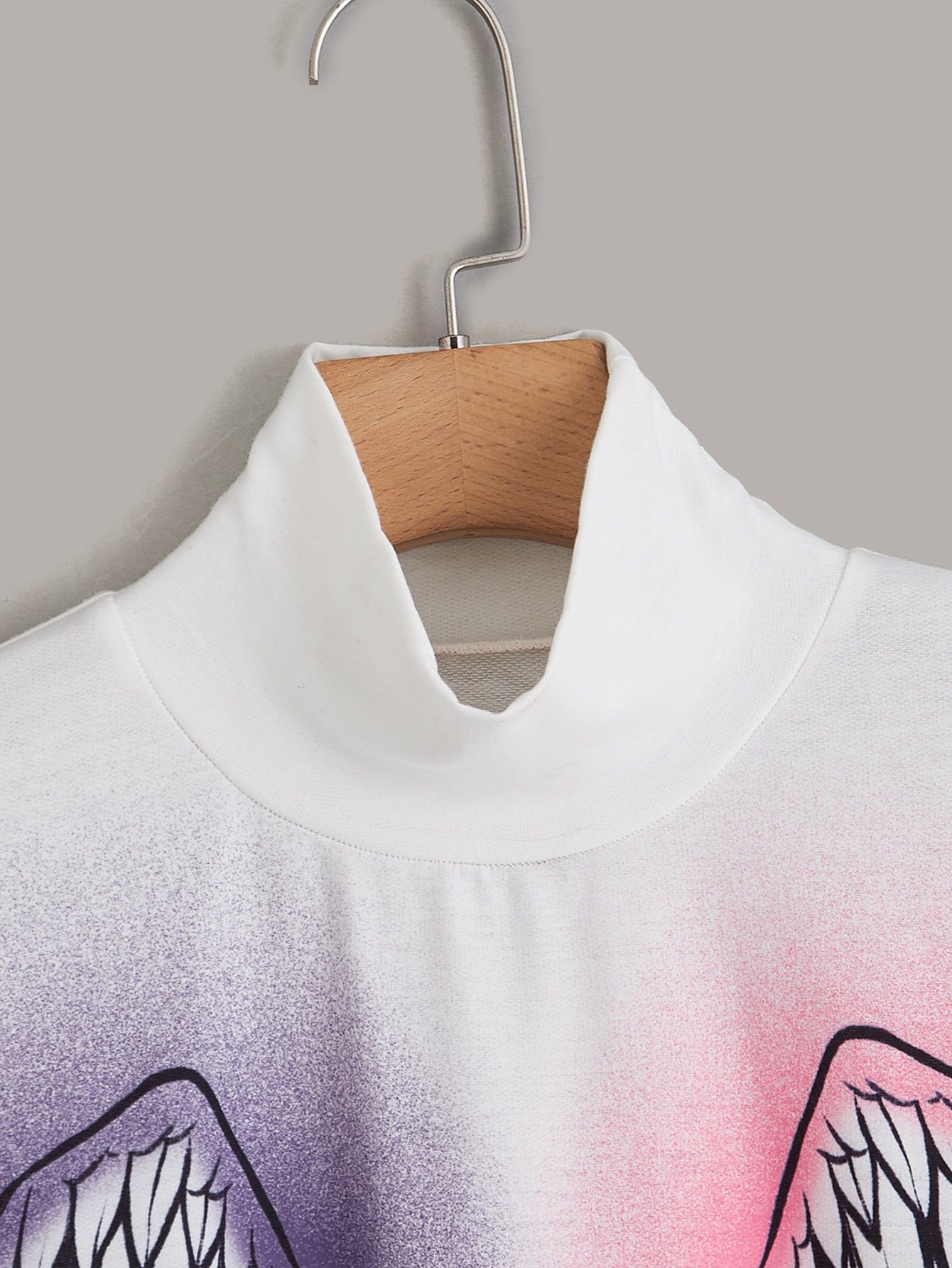 Figure Graphic Print High Neck Sweatshirt
