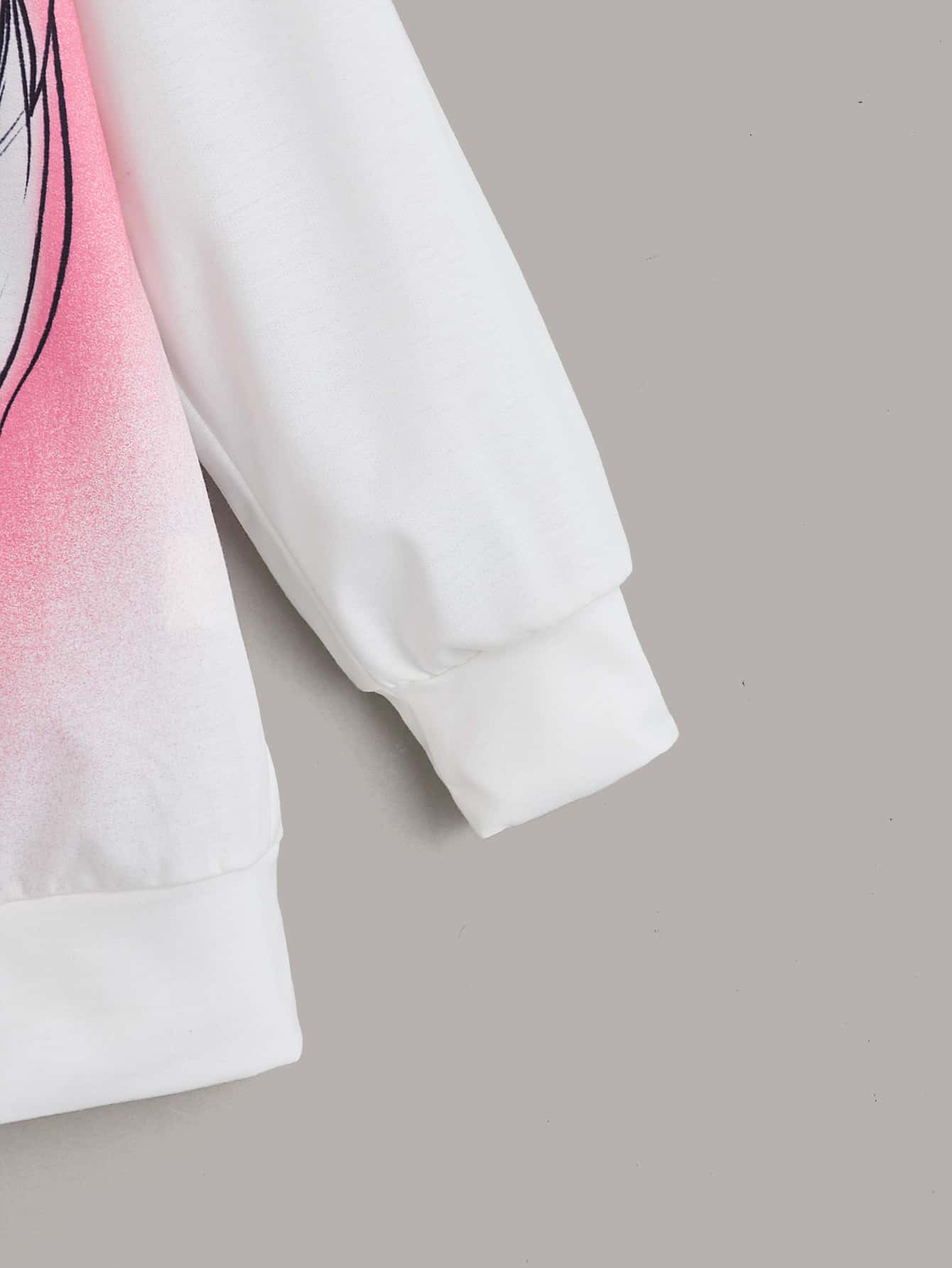 Figure Graphic Print High Neck Sweatshirt