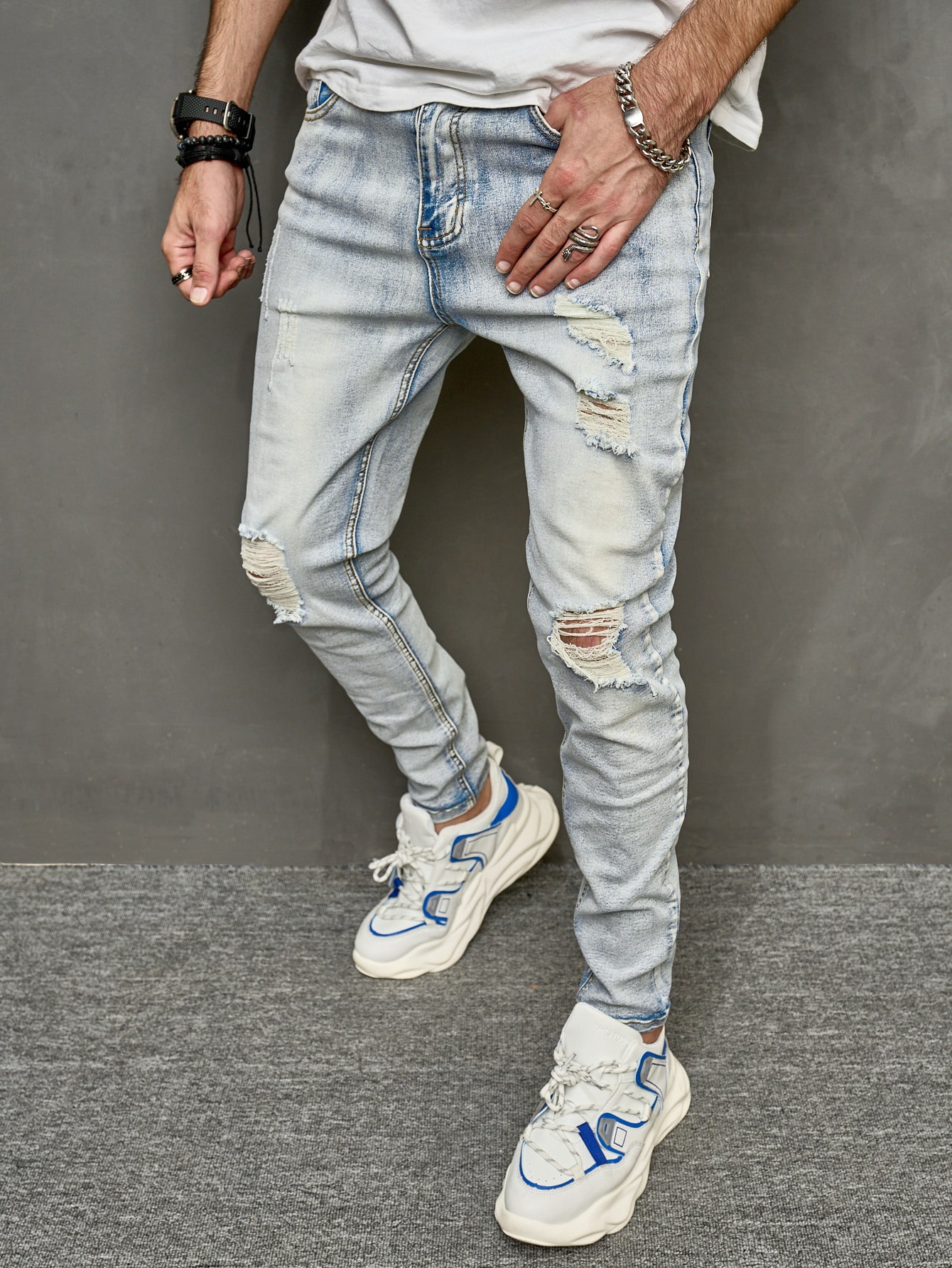 Guys Ripped Skinny Jeans