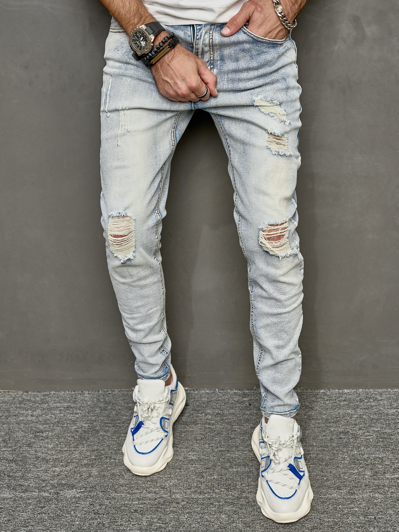 Guys Ripped Skinny Jeans