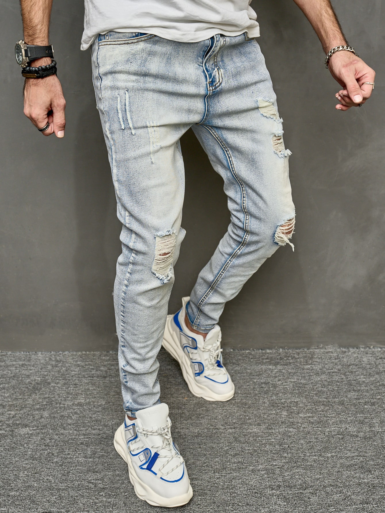 Guys Ripped Skinny Jeans