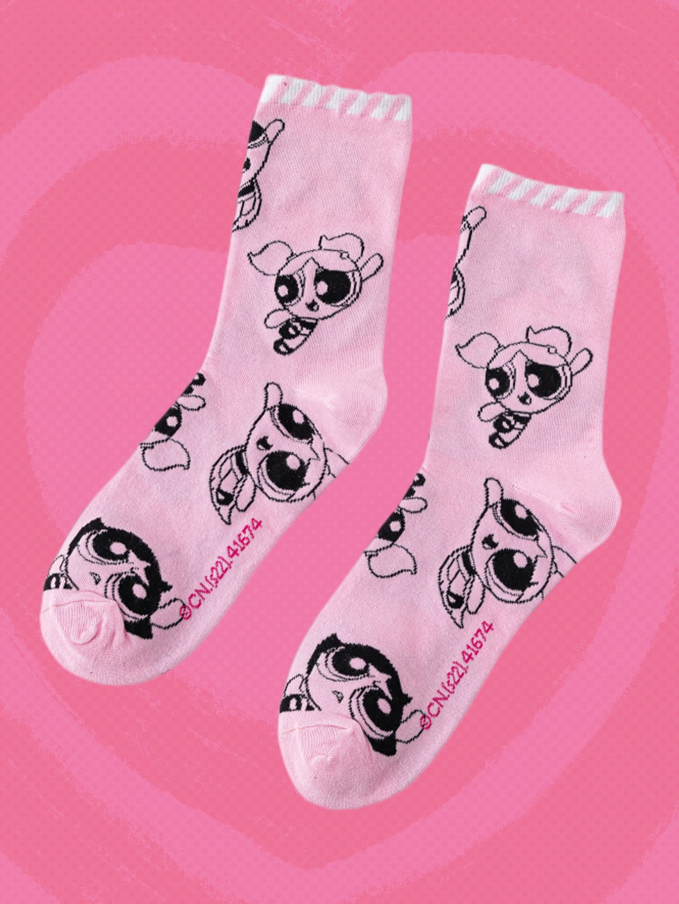 The Powerpuff Girls | ROMWE Letter & Cartoon Graphic Crew Socks