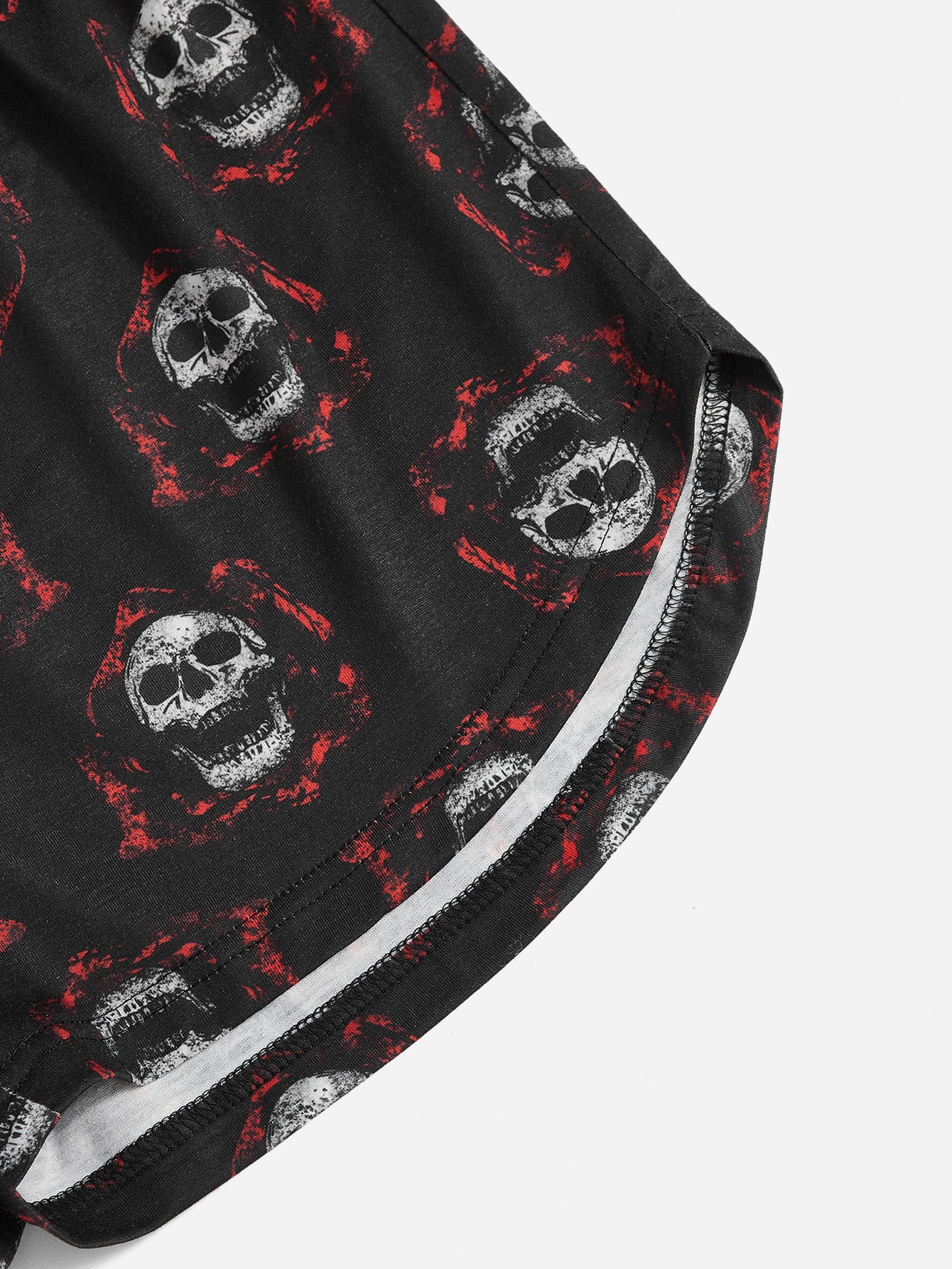 Grunge Punk Skull & Letter Graphic PJ Set, School