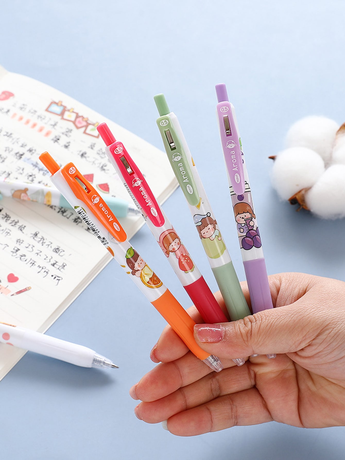 6pcs Cartoon Graphic Gel Pen