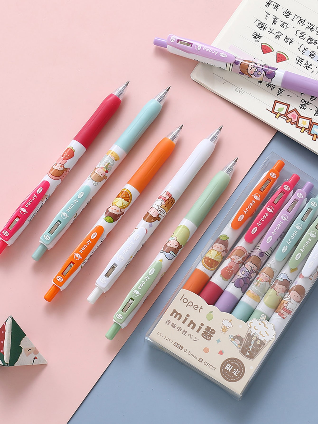 6pcs Cartoon Graphic Gel Pen