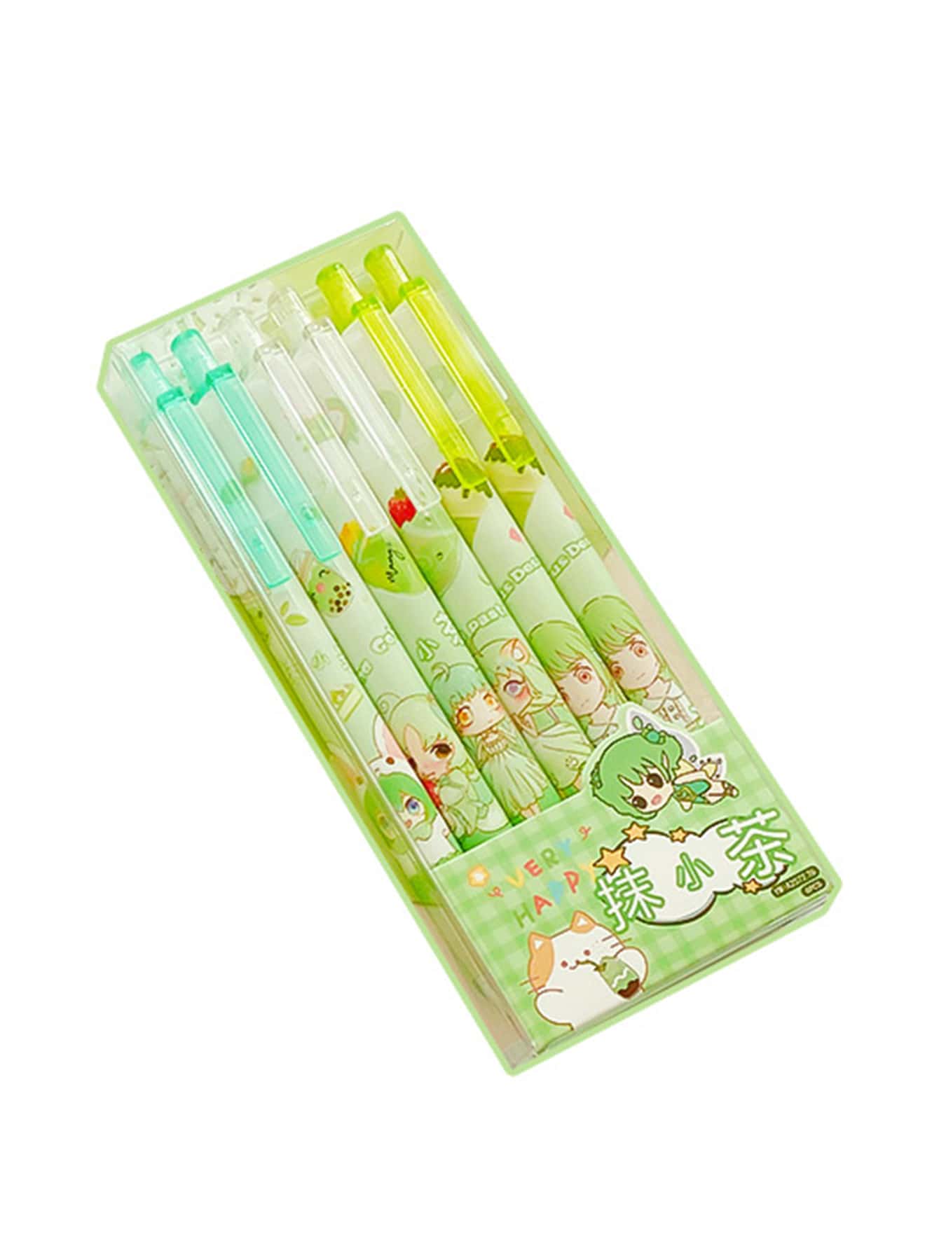 6pcs Cartoon Graphic Gel Pen