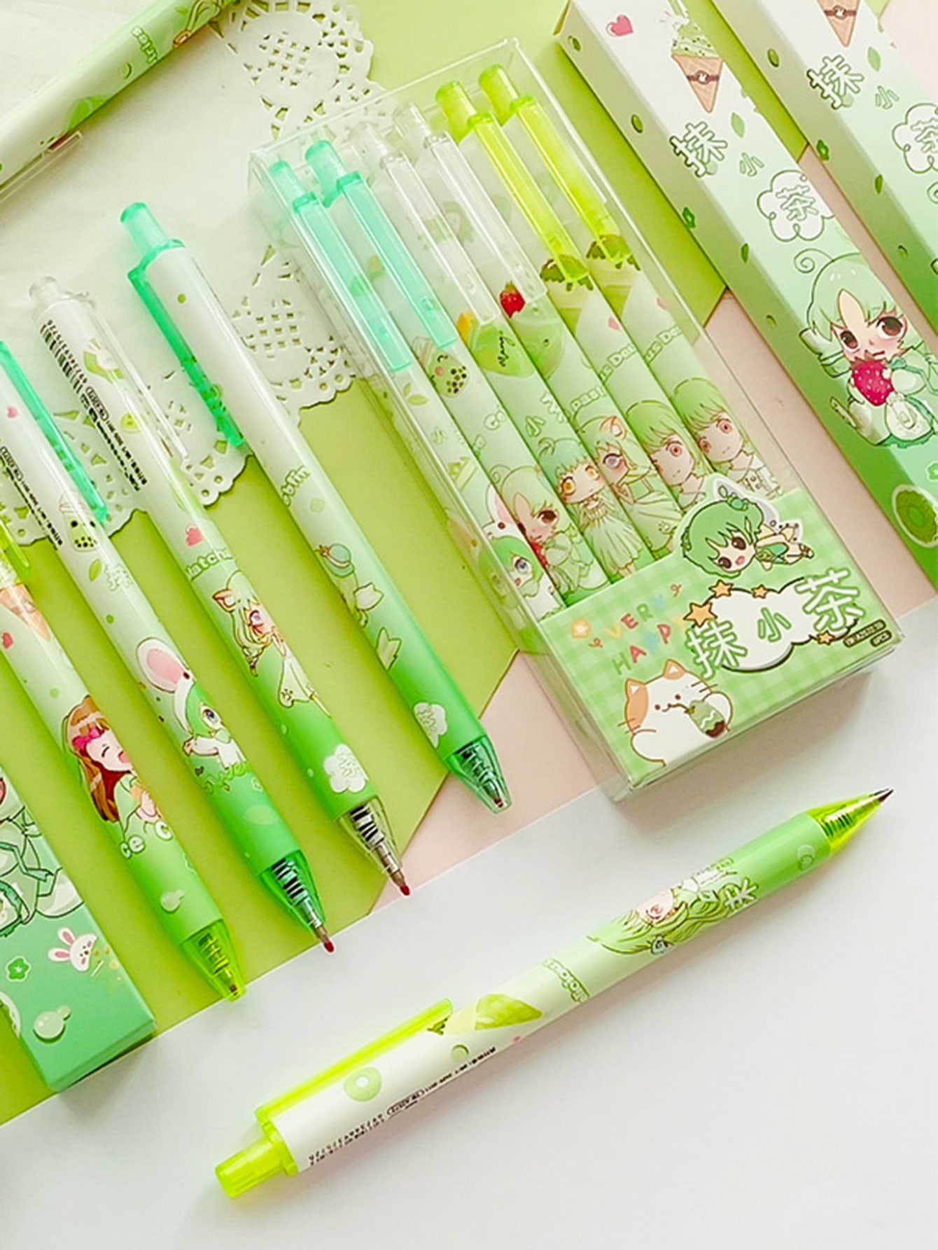 6pcs Cartoon Graphic Gel Pen