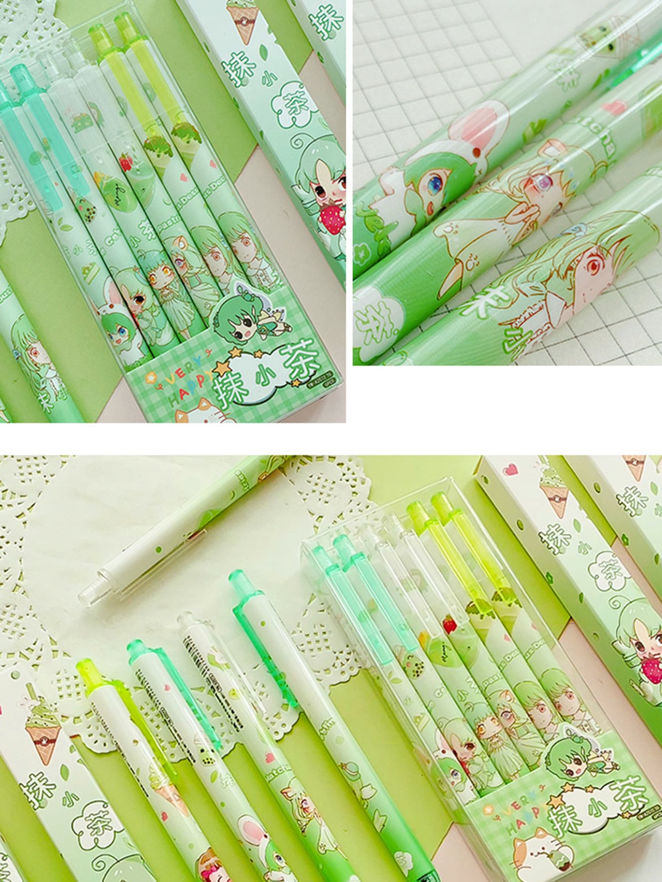 6pcs Cartoon Graphic Gel Pen