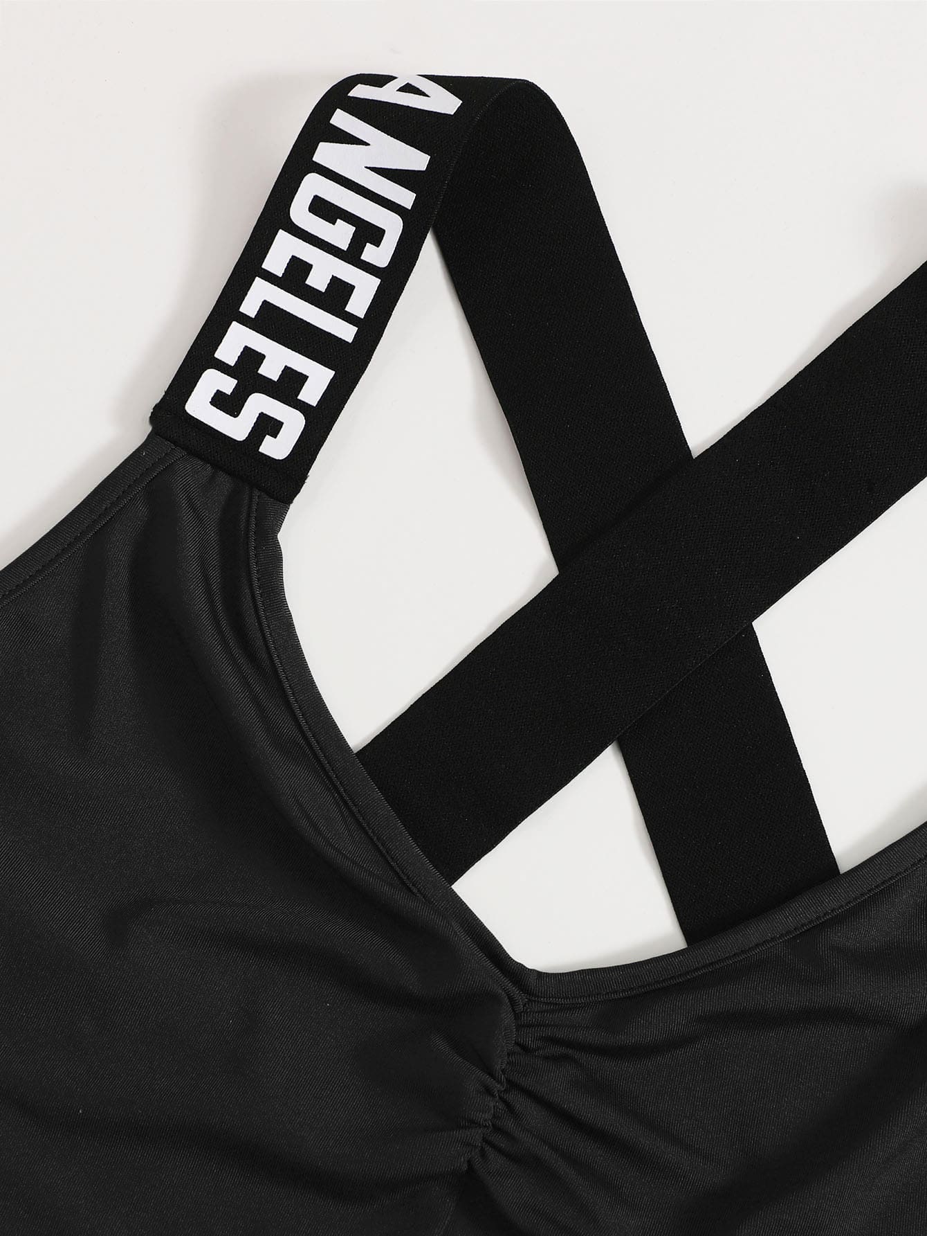 Crisscross Ruched Top & Contrast Sideseam Pants Set
