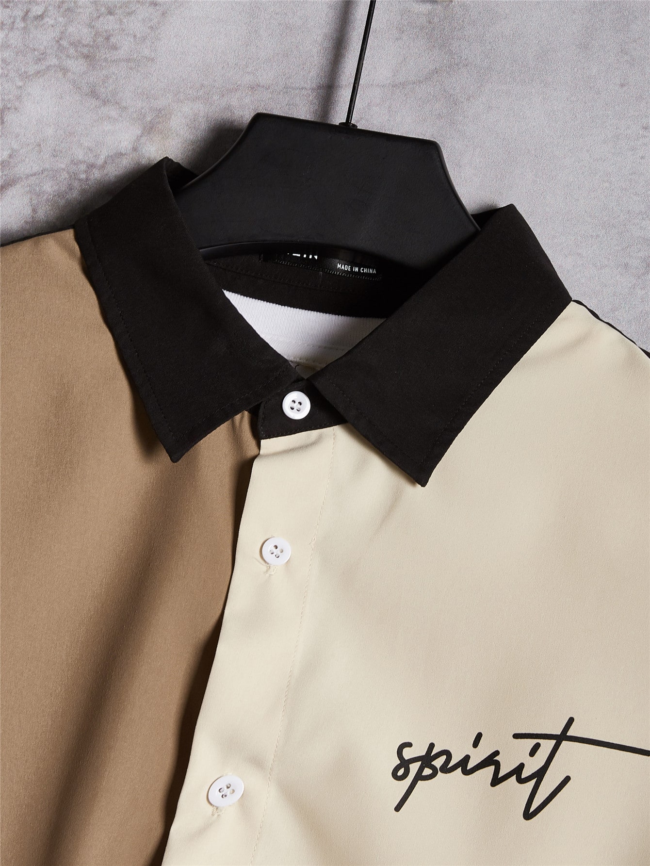 Guys Letter Graphic Colorblock Shirt Without Tee