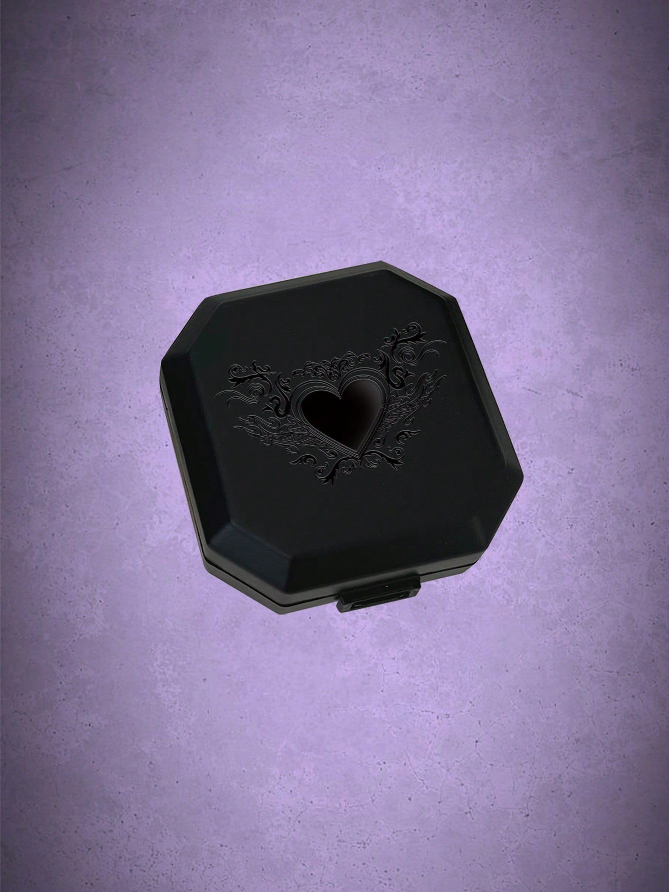Goth Vintage Frame & Heart Print Pill Storage Box