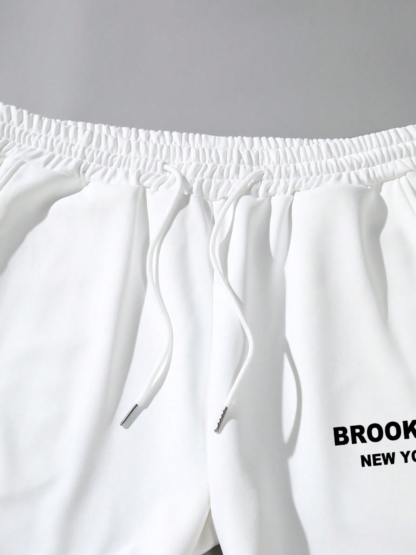 Guys Slogan Graphic Drawstring Waist Sweatpants