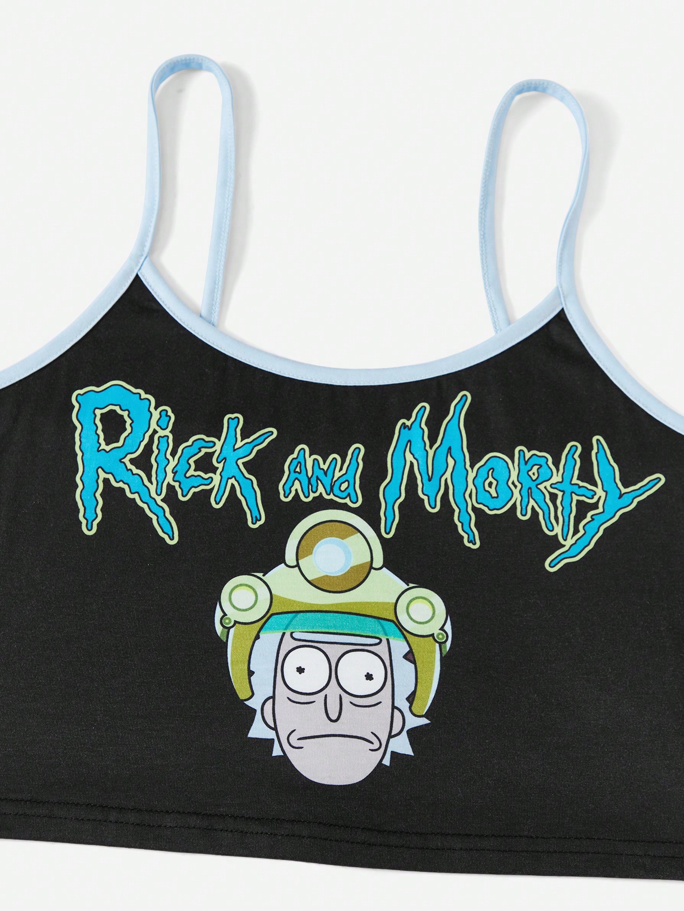 Rick and Morty | ROMWE Letter Cartoon Graphic Contrast Binding PJ Set, School