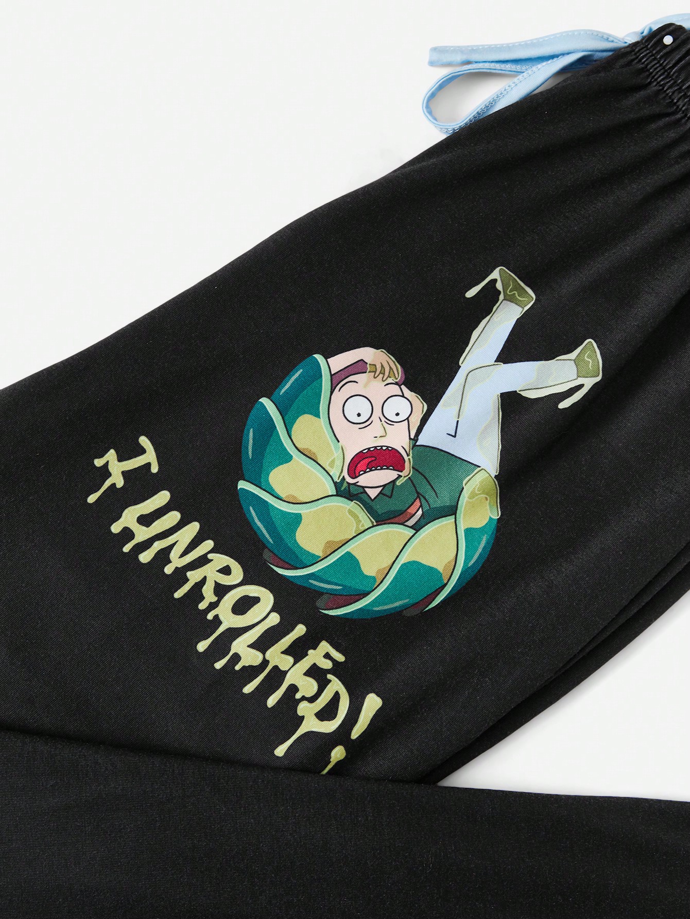 Rick and Morty | ROMWE Letter Cartoon Graphic Contrast Binding PJ Set, School