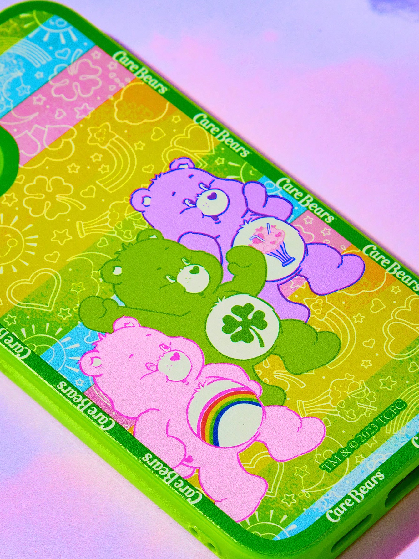 ROMWE X Care Bears 1pc Cartoon Bear & Heart Pattern TPU Phone Case Compatible With IPhone