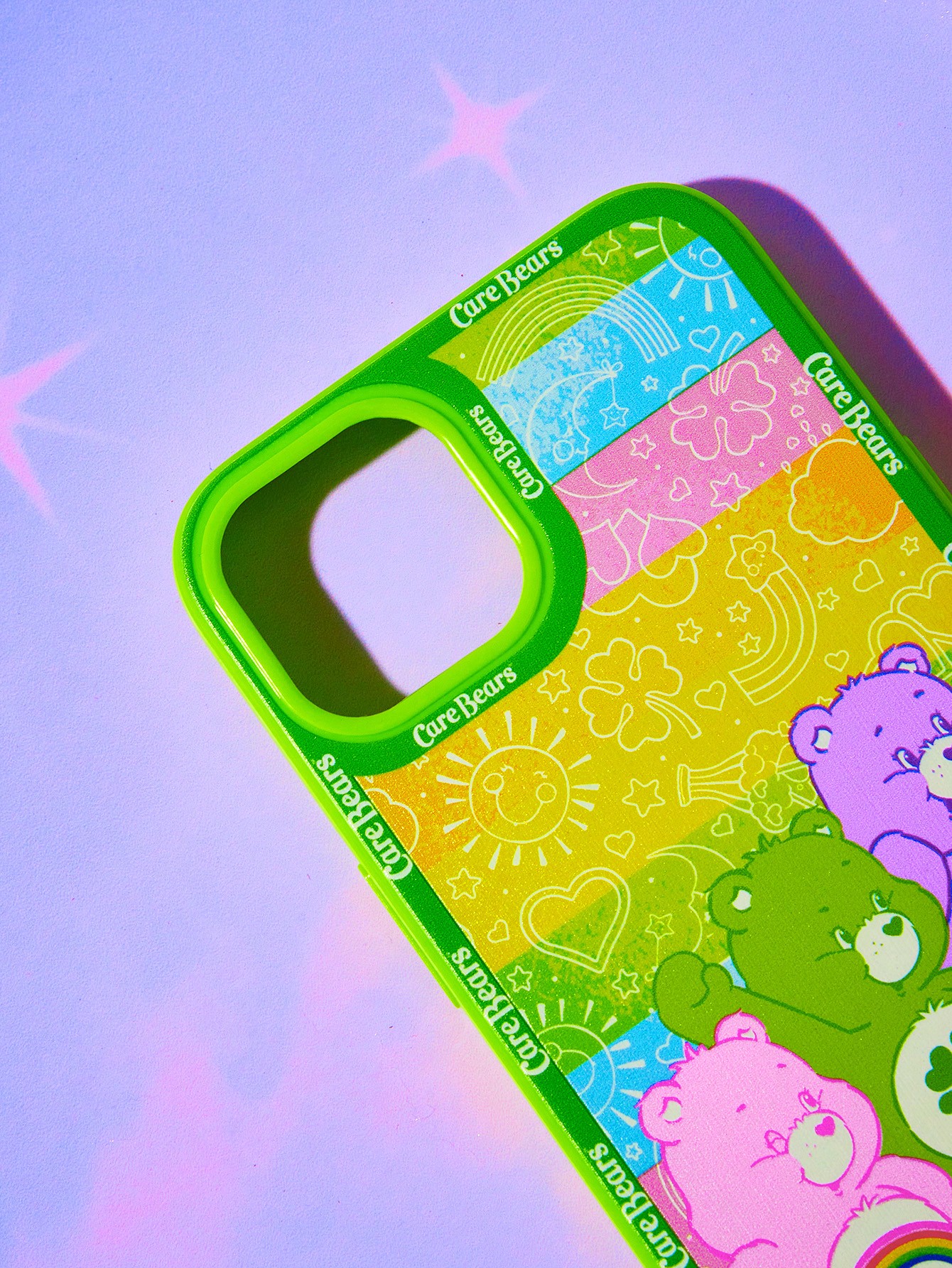 ROMWE X Care Bears 1pc Cartoon Bear & Heart Pattern TPU Phone Case Compatible With IPhone
