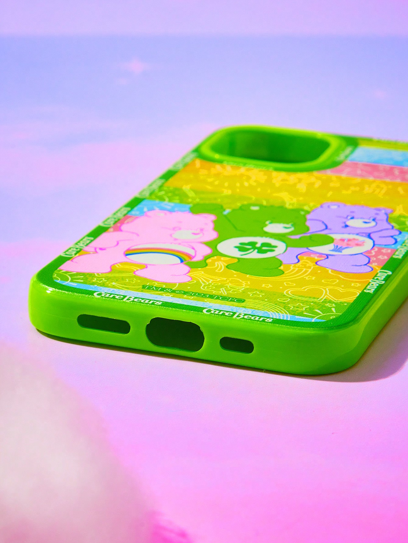 ROMWE X Care Bears 1pc Cartoon Bear & Heart Pattern TPU Phone Case Compatible With IPhone