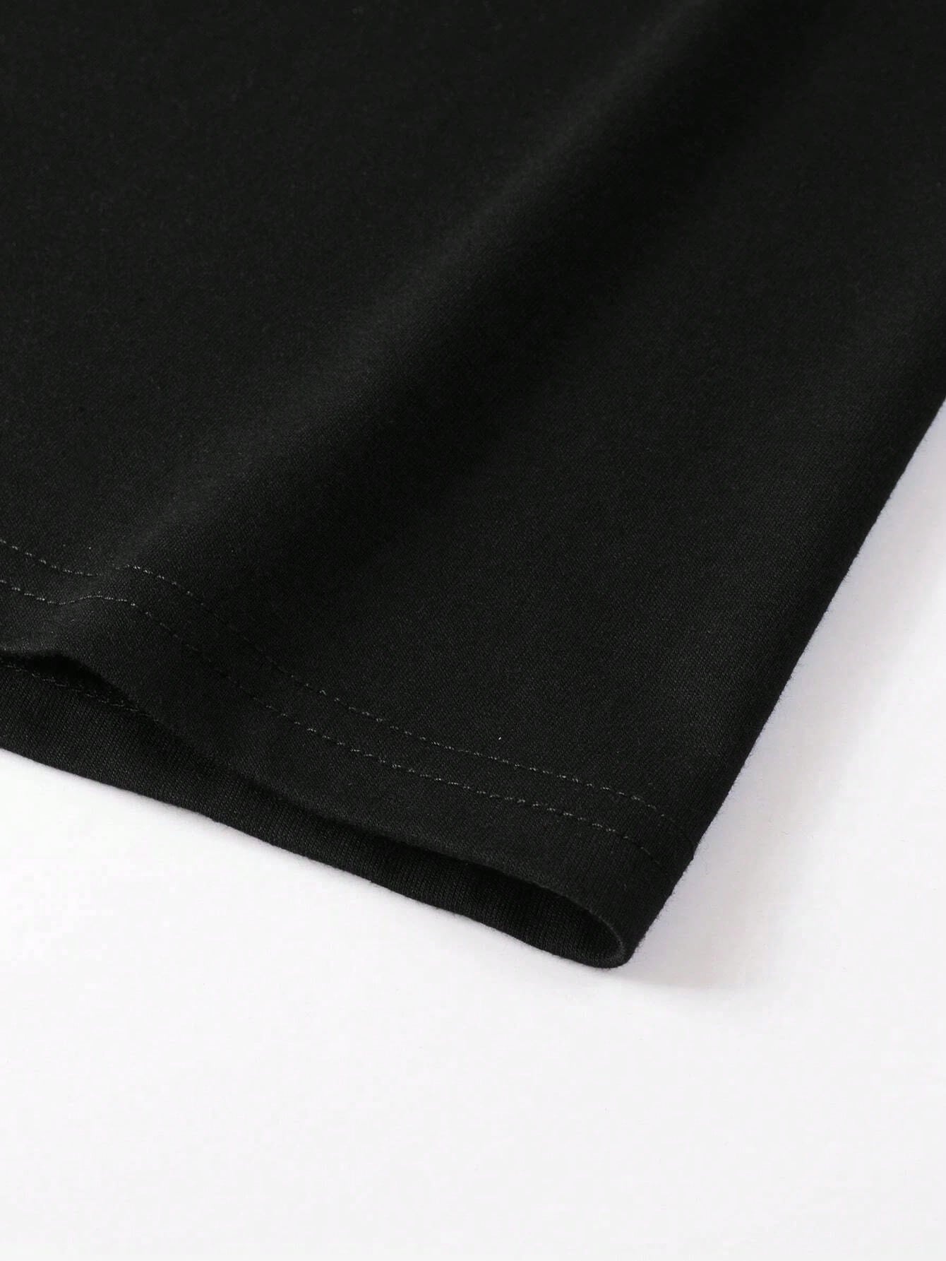 Guys Slogan & Figure Graphic Drop Shoulder Tee