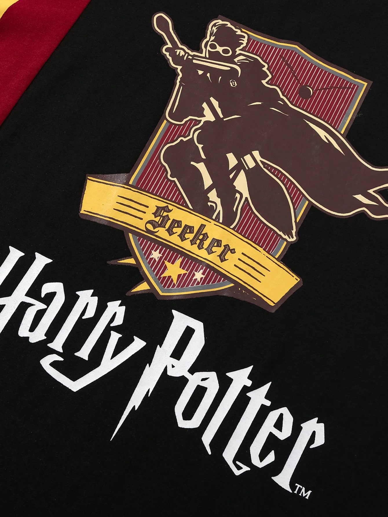 Harry Potter | ROMWE Men Letter Graphic Colorblock Tee, School