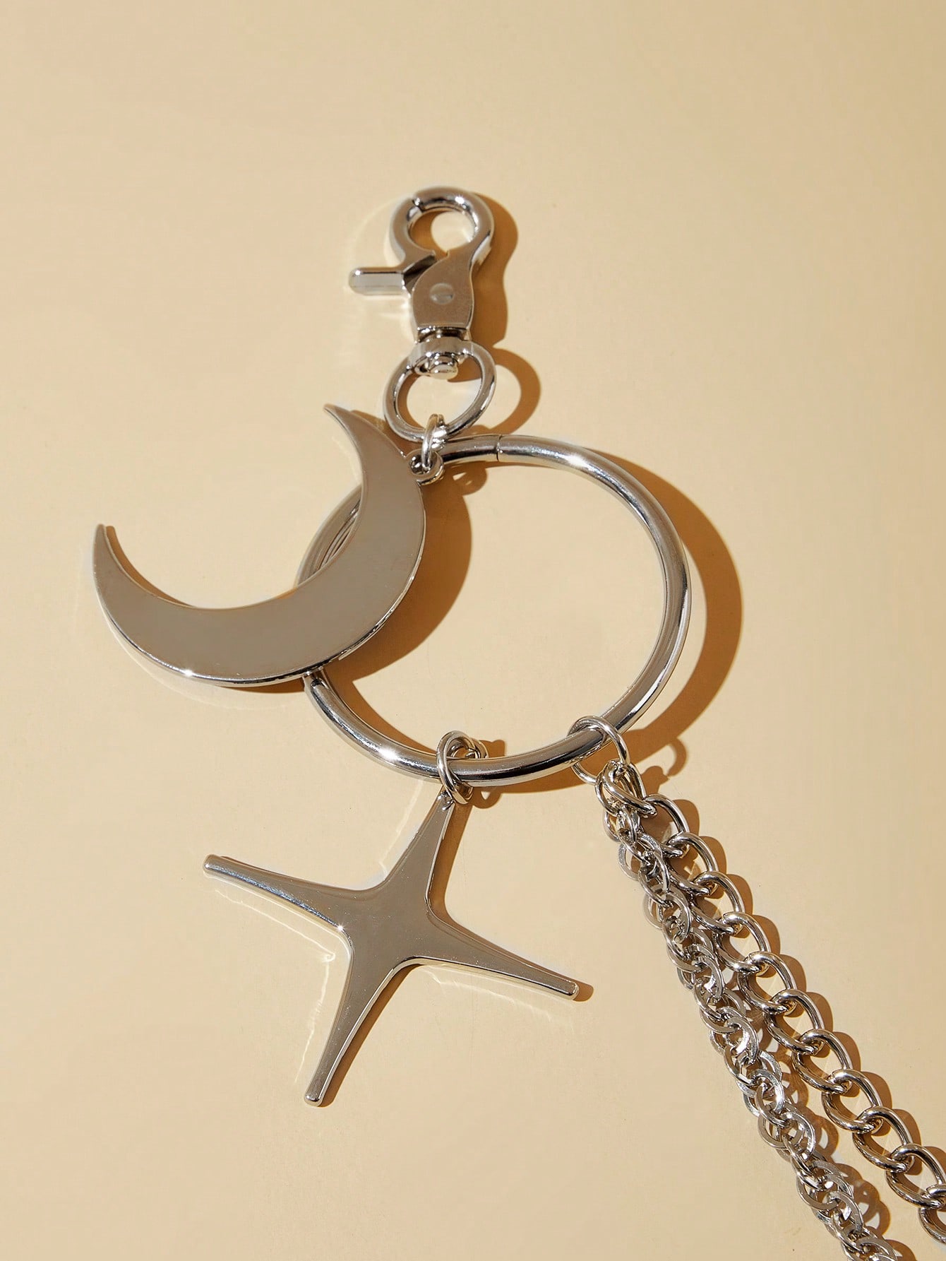 Goth 1pc Women Moon & Star Decor Trouser Chain